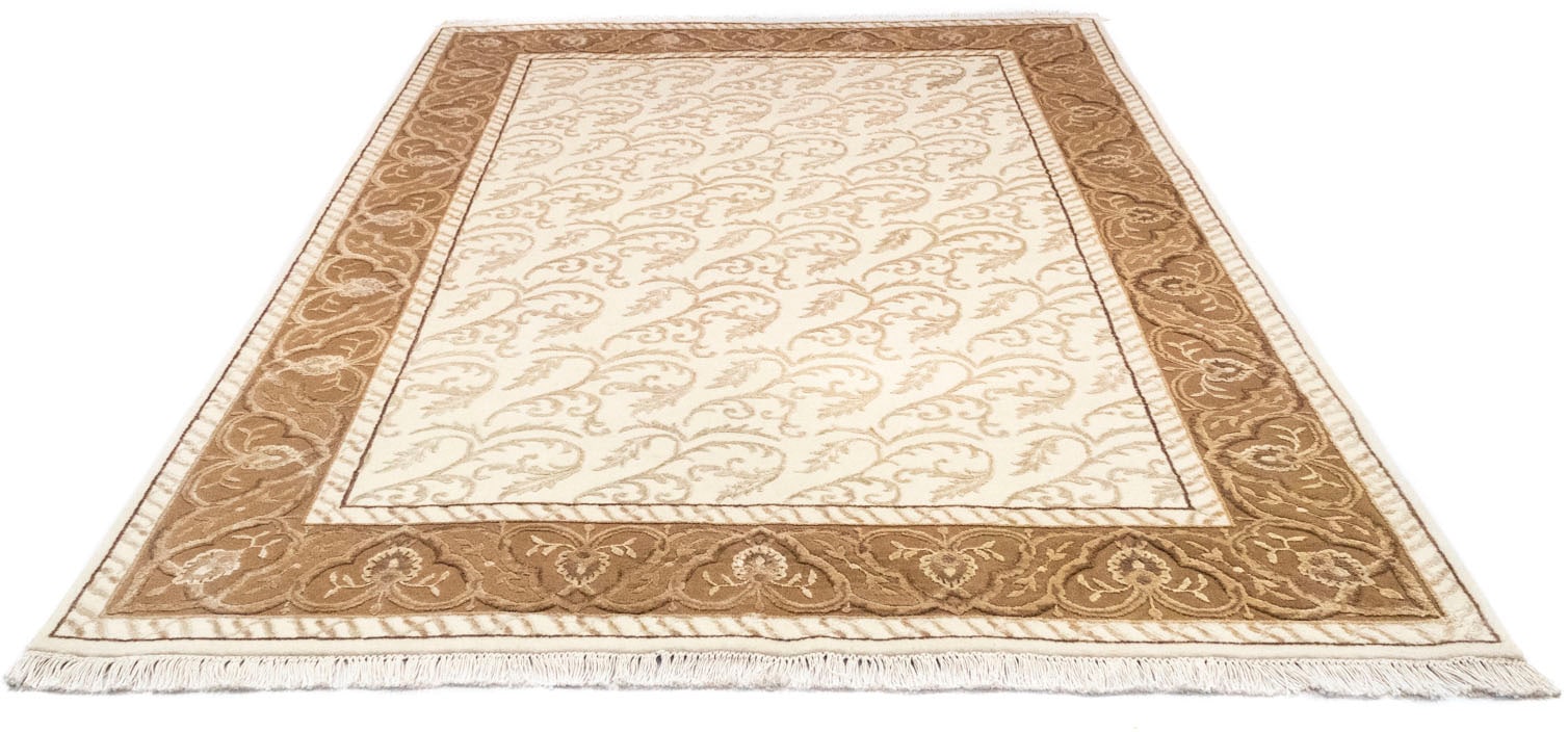 Wollteppich »Täbriz Teppich handgeknüpft beige«, rechteckig, 10 mm Höhe