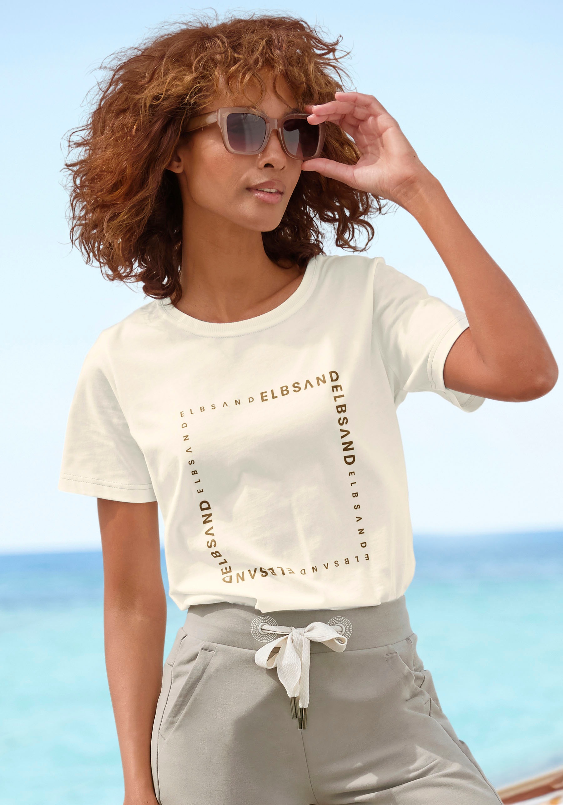 Image of Elbsand T-Shirt "Lora" mit Logodruck vorne