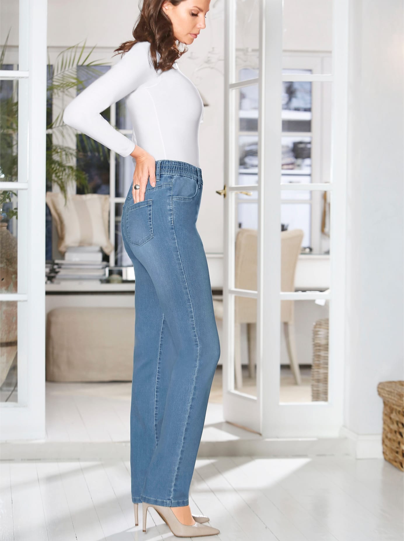 Classic Basics High-waist-Jeans, (1 tlg.)