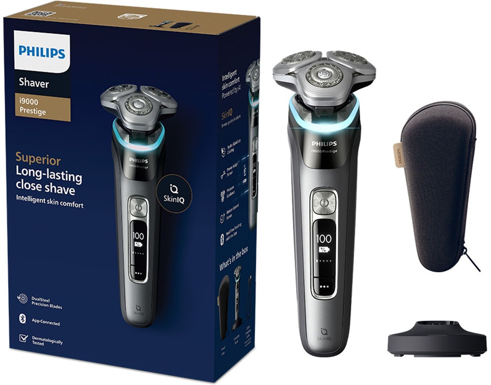 Image of Philips Elektrorasierer "Series i9000 Prestige XP9202/10" integrierter Präzisionstrimmer mit SkinIQ Technologie, inkl. Ladestand, Reiseetui