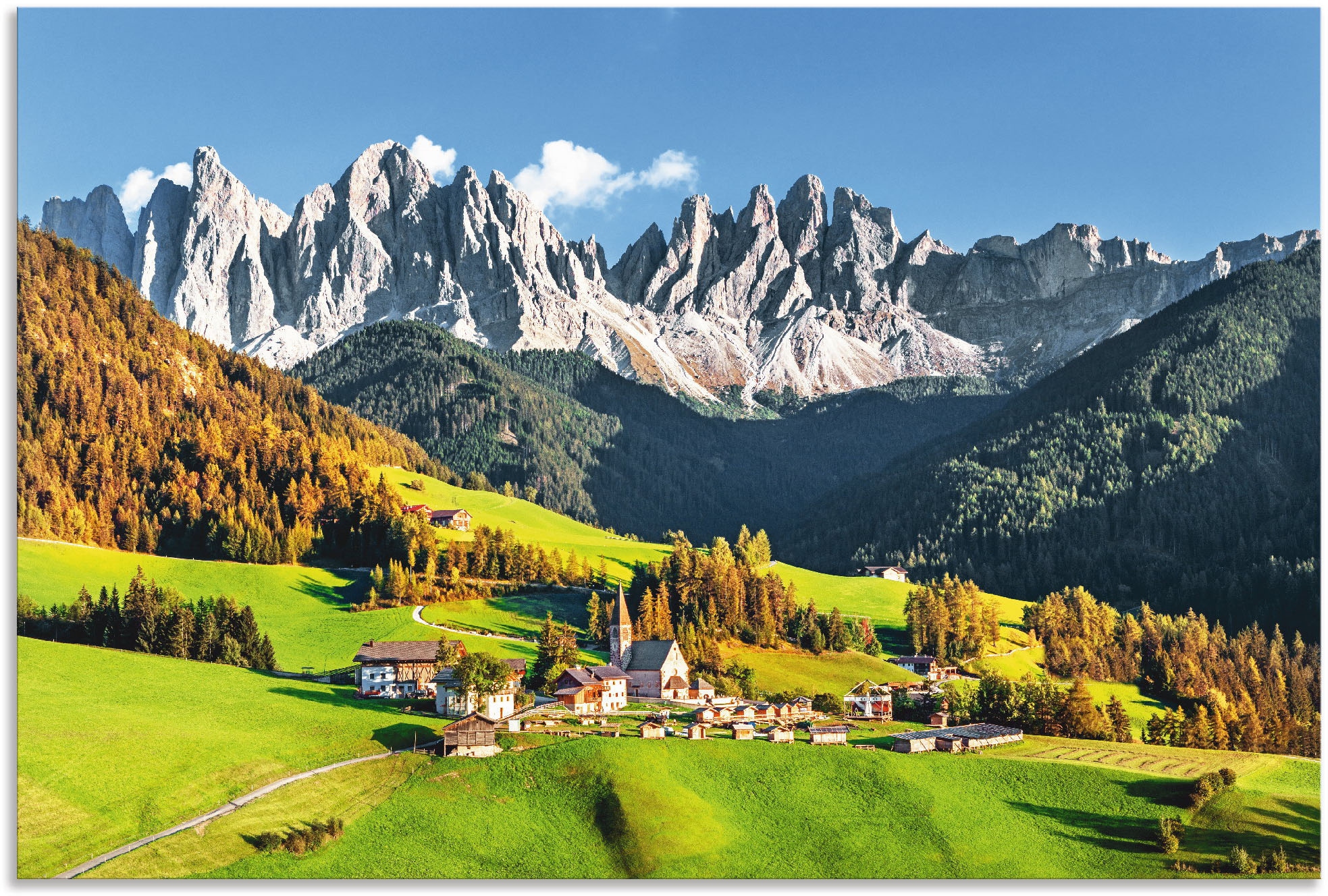 Artland Wandbild Alpenbilder, jetzt Leinwandbild, & Poster in »Alpen St.), kaufen Berge als verschied. (1 Maddalena«, Grössen Santa Berge Alubild, Outdoorbild