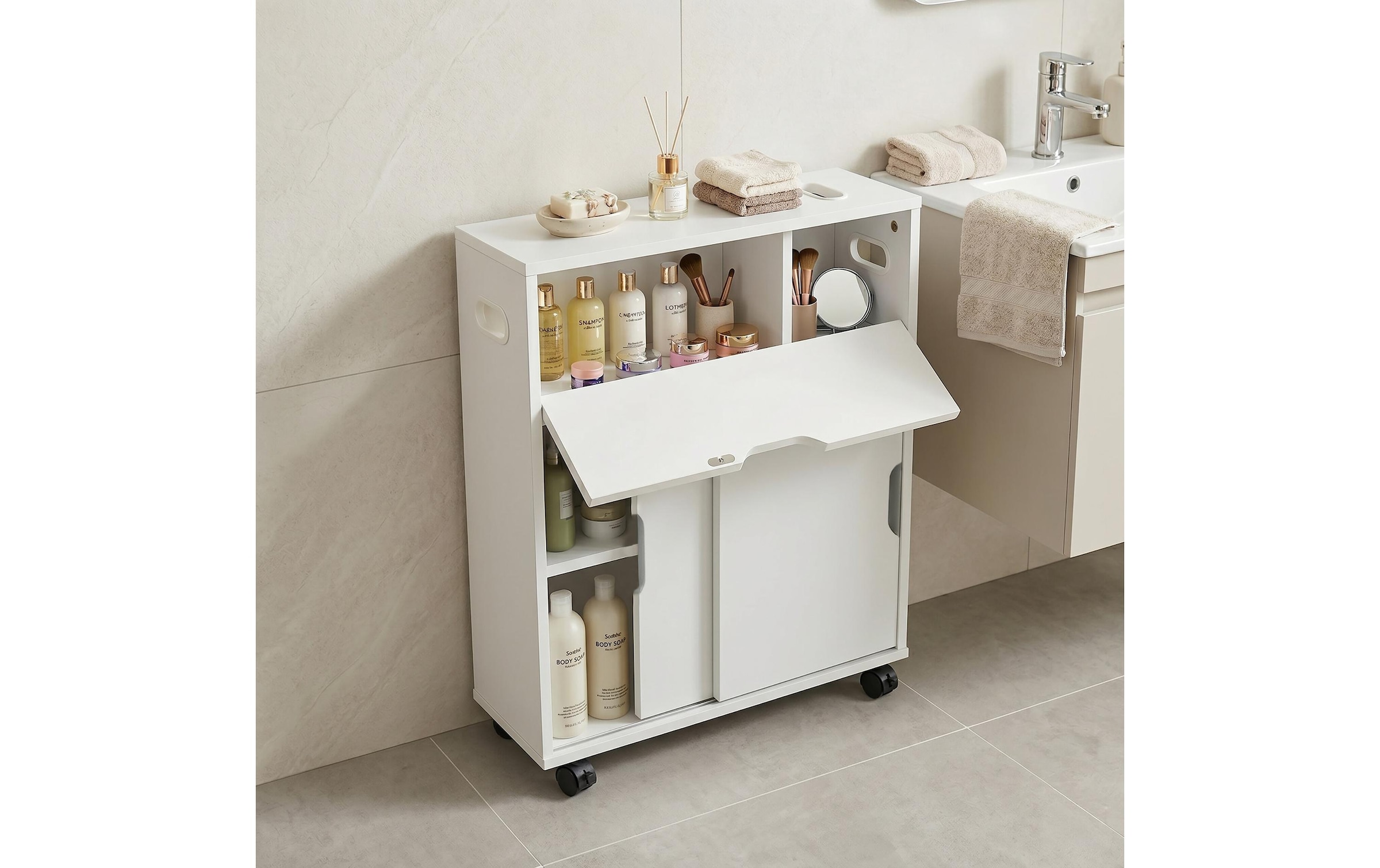 relaxdays Mehrzweckschrank »Nischenwagen 17 x 67 cm«