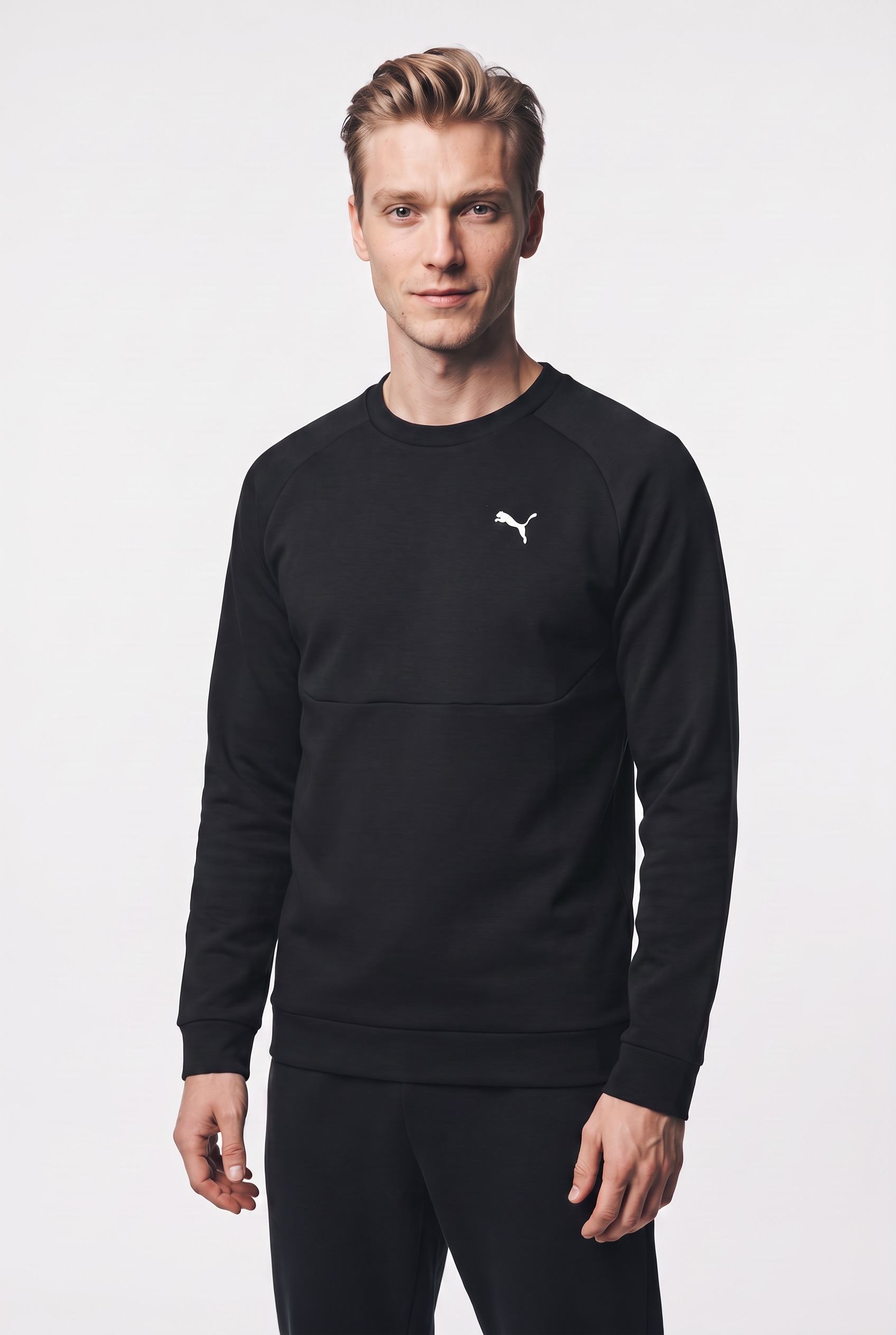 PUMA T-shirt à manches longues »TECH CREW DK« Regular Fit, col rond, style sportif