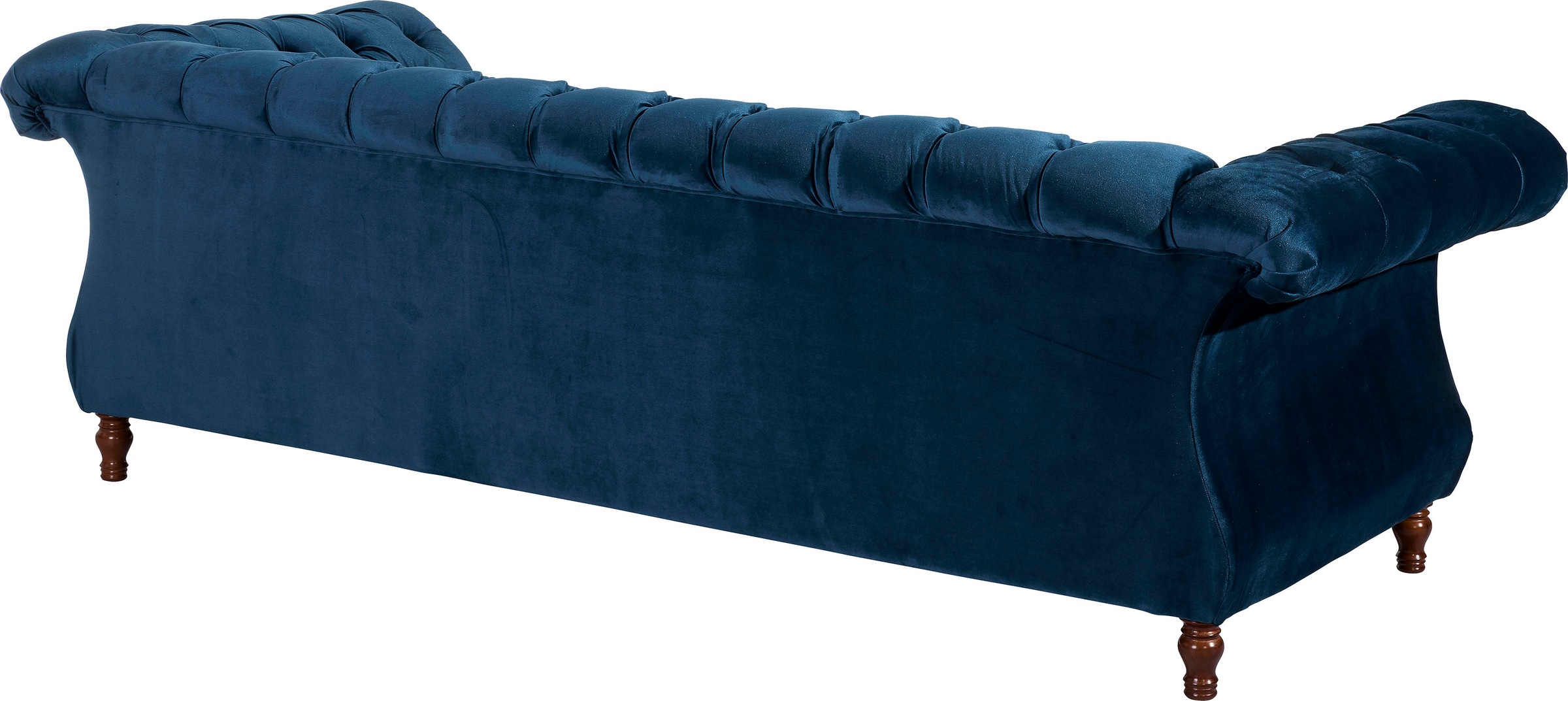 Max Winzer® Chesterfield-Sofa »Isabelle«, Knopfheftung & gedrechselten Füssen in Buche Nussbaum, Breite 260 cm