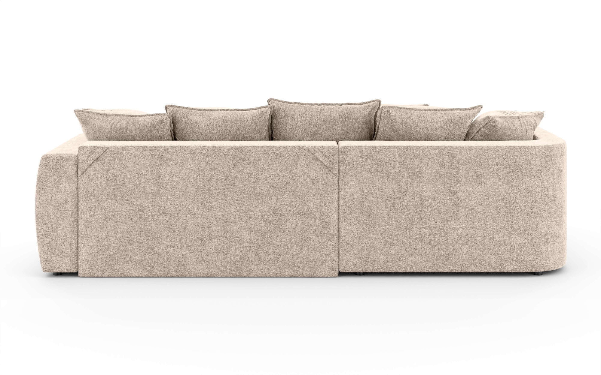 INOSIGN Ecksofa »Kahekili, Schlafsofa mit Bettkasten, Masse B/T/H: 255/181/90/ cm«, L-Form mit Wellenunterfederung, 7 Rückenkissen und 2 Zierkissen