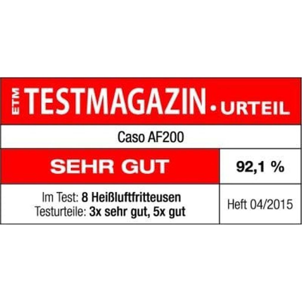 Caso Heissluftfritteuse »AF 200, 2.5 kg«, 2000 W, Fassungsvermögen 2,5 l