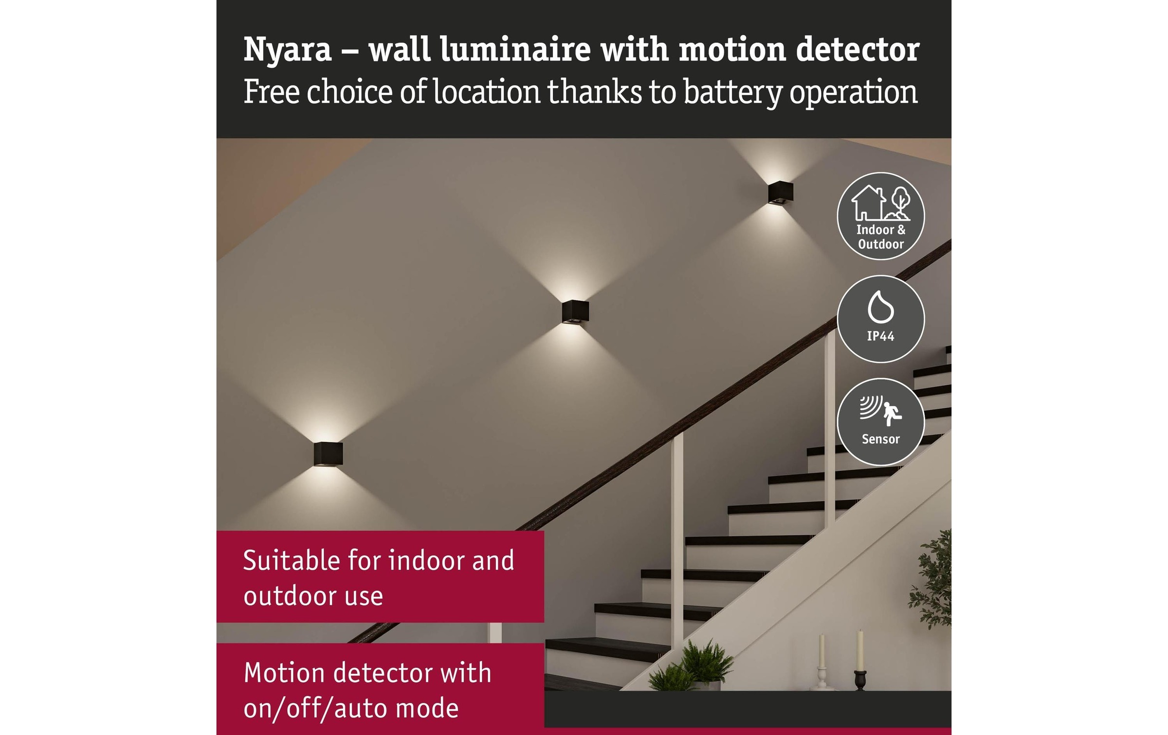 Paulmann Lampe murale »Nyara IP44« 1 cuis