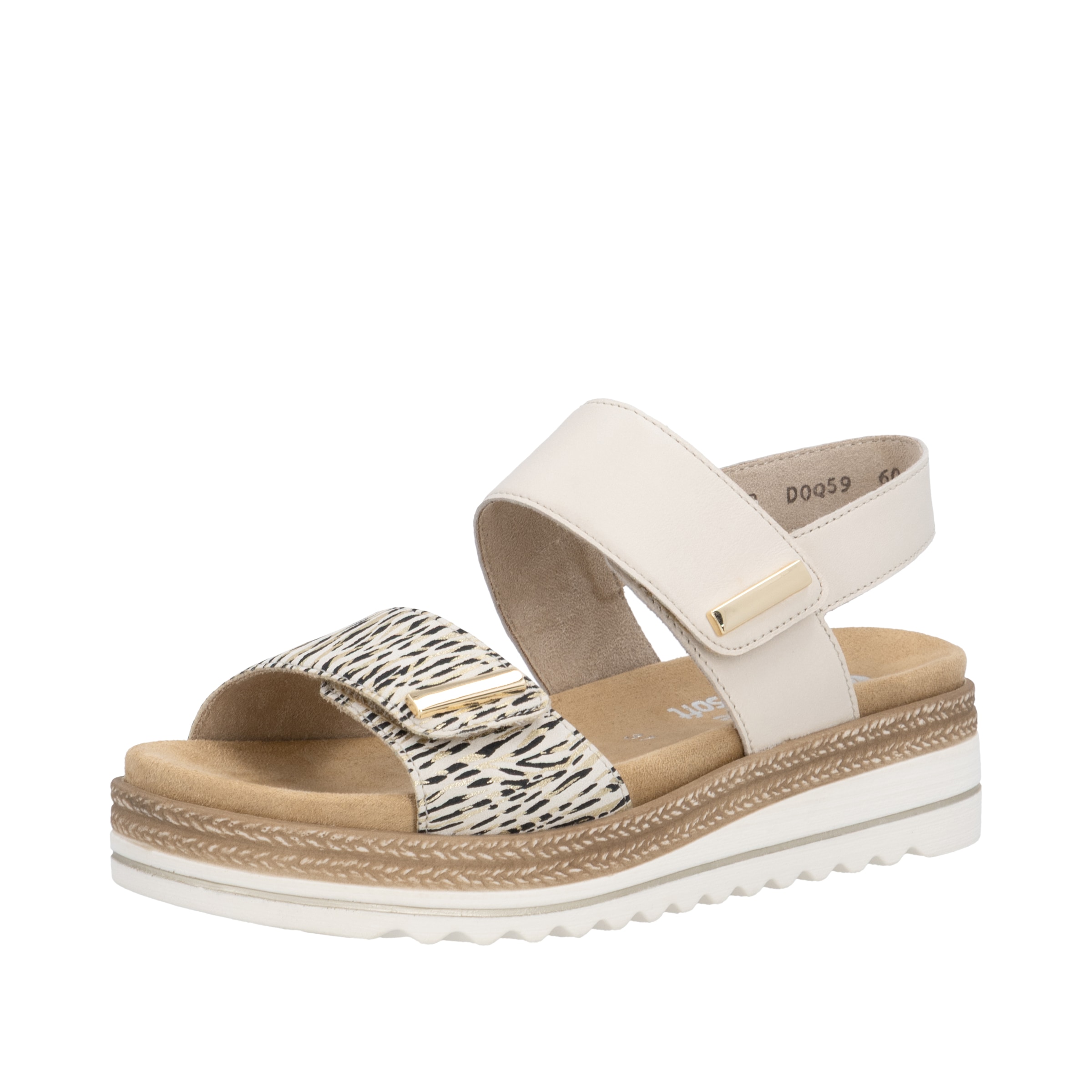 Image of Remonte Keilsandalette Schlupfschuh, Sommerschuh, Klett-Sandale mit weichem Fussbett