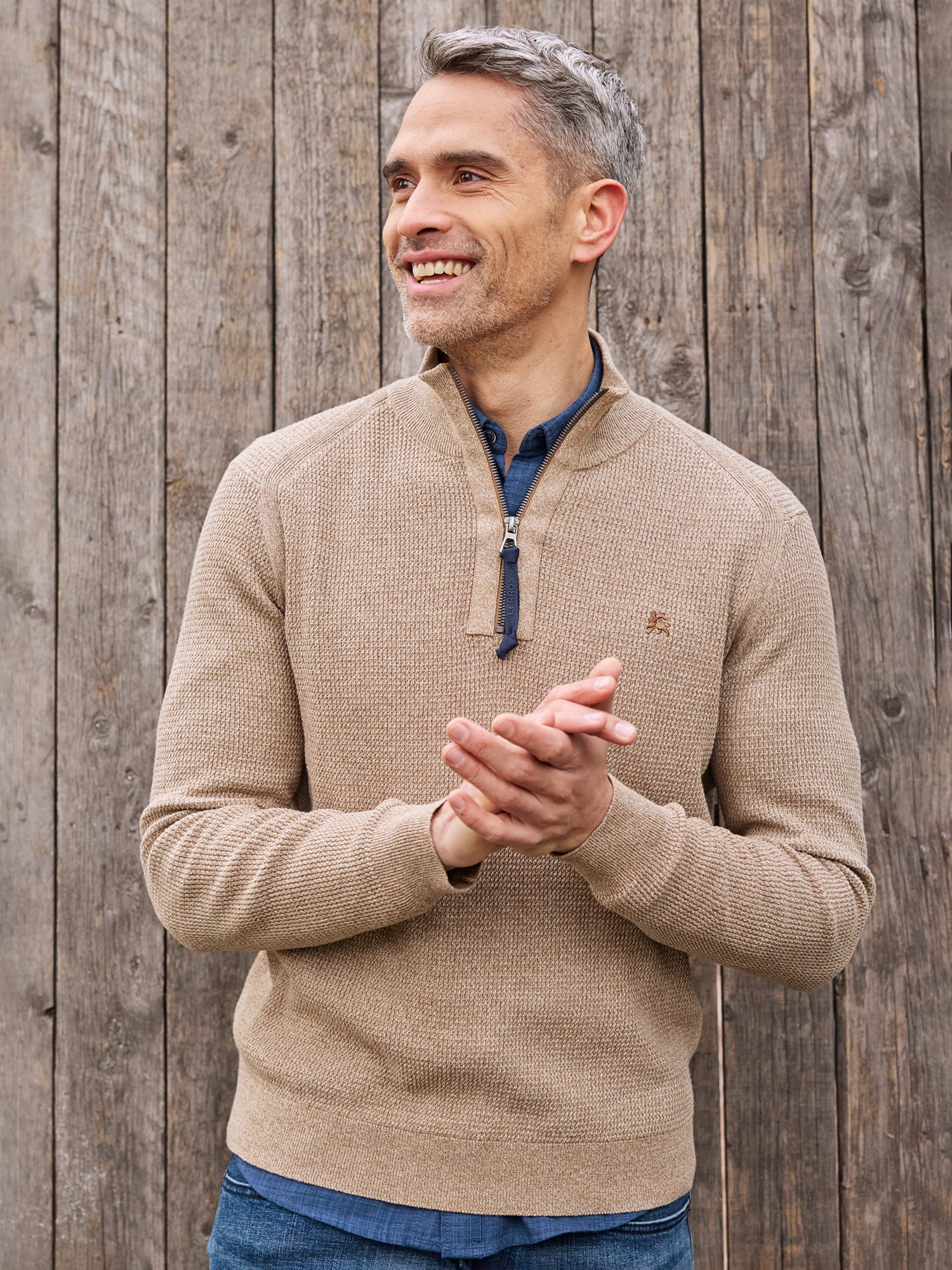 LERROS Troyer »LERROS Herren Stricktroyer in Melange-Optik«