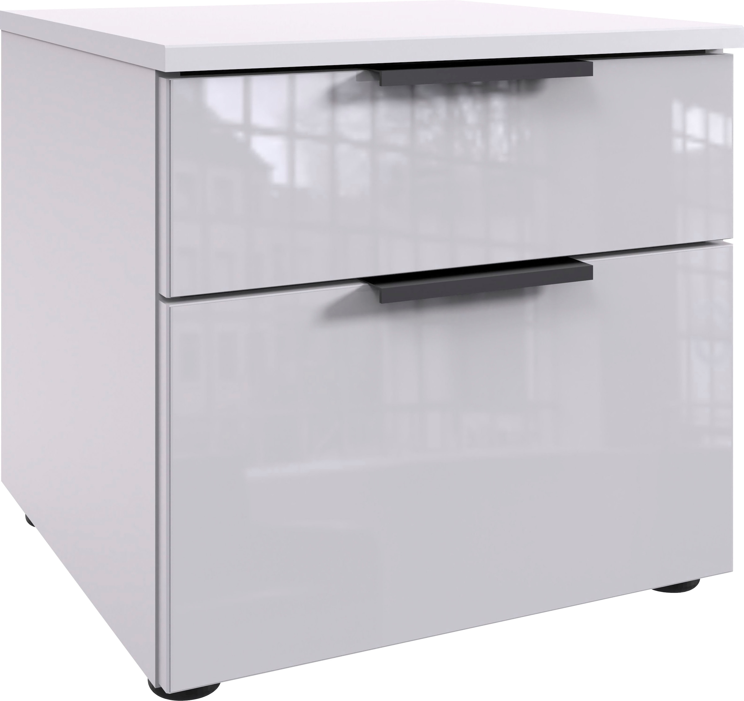 Image of Wimex Nachtkommode "Level36 black C by fresh to go" Nachttisch mit Glaselementen auf der Front, soft-close Funktion
