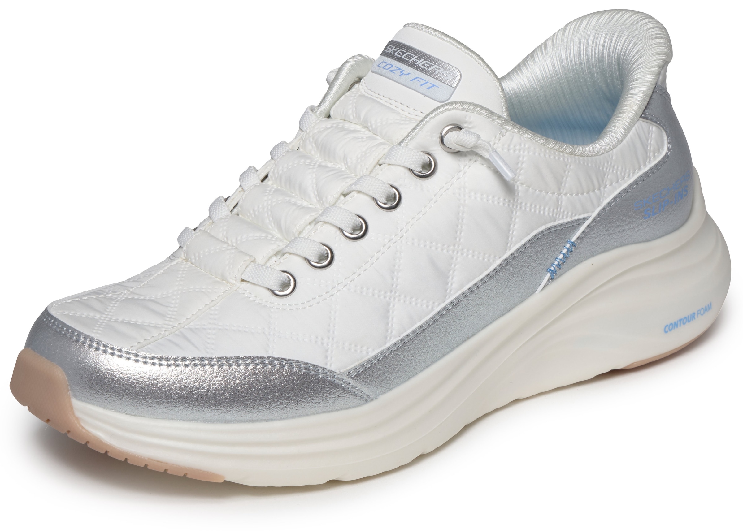 Image of Skechers Slip-On Sneaker "Contour Foam - Metallic Dream" Schlupfschuh, Halbschuh, Freizeitsneaker mit Metallic-Besatz