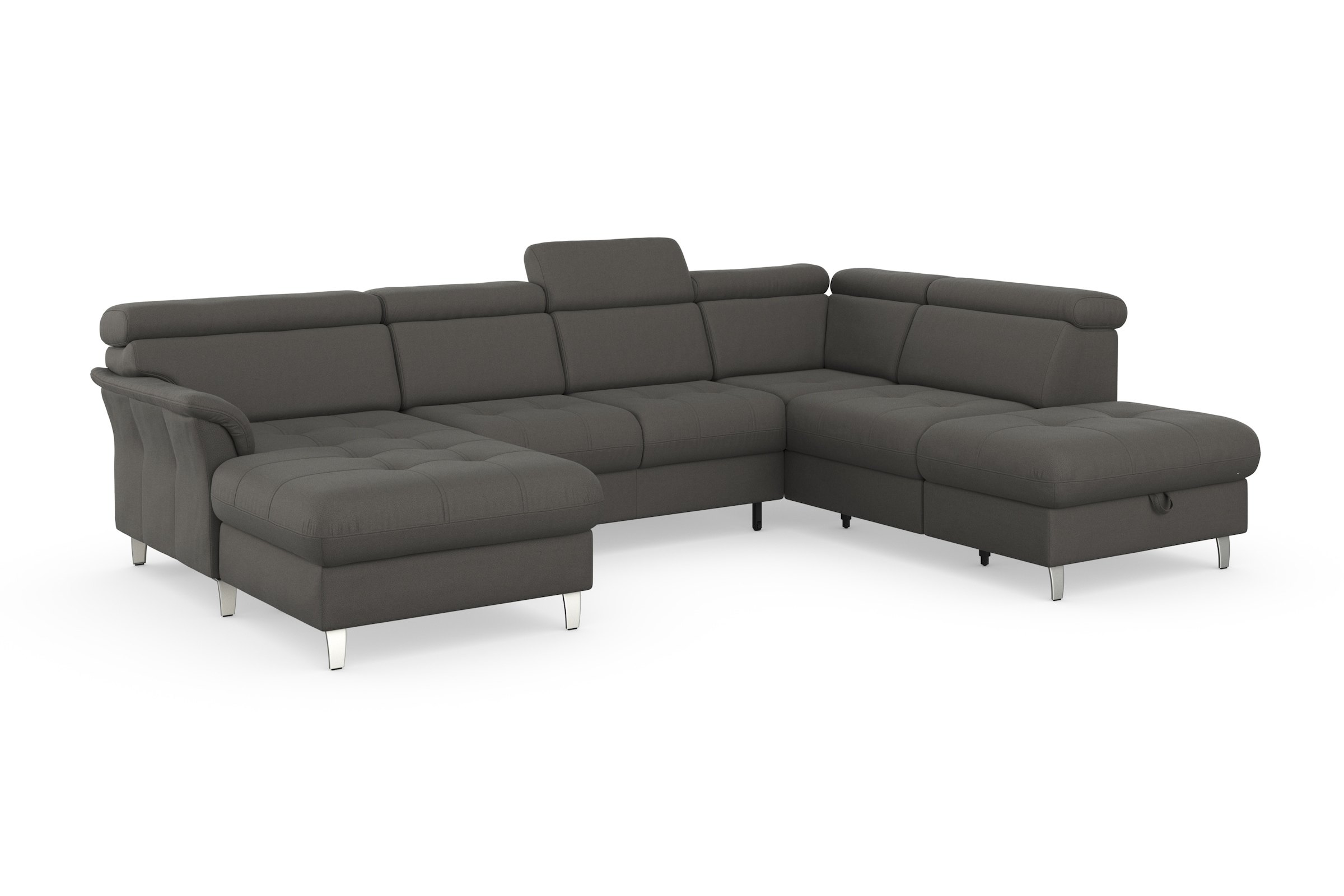 sit&more Wohnlandschaft »Marano U-Form«, inklusive Kopfteilverstellung, wahlweise mit Bettfunktion, Bettkasten