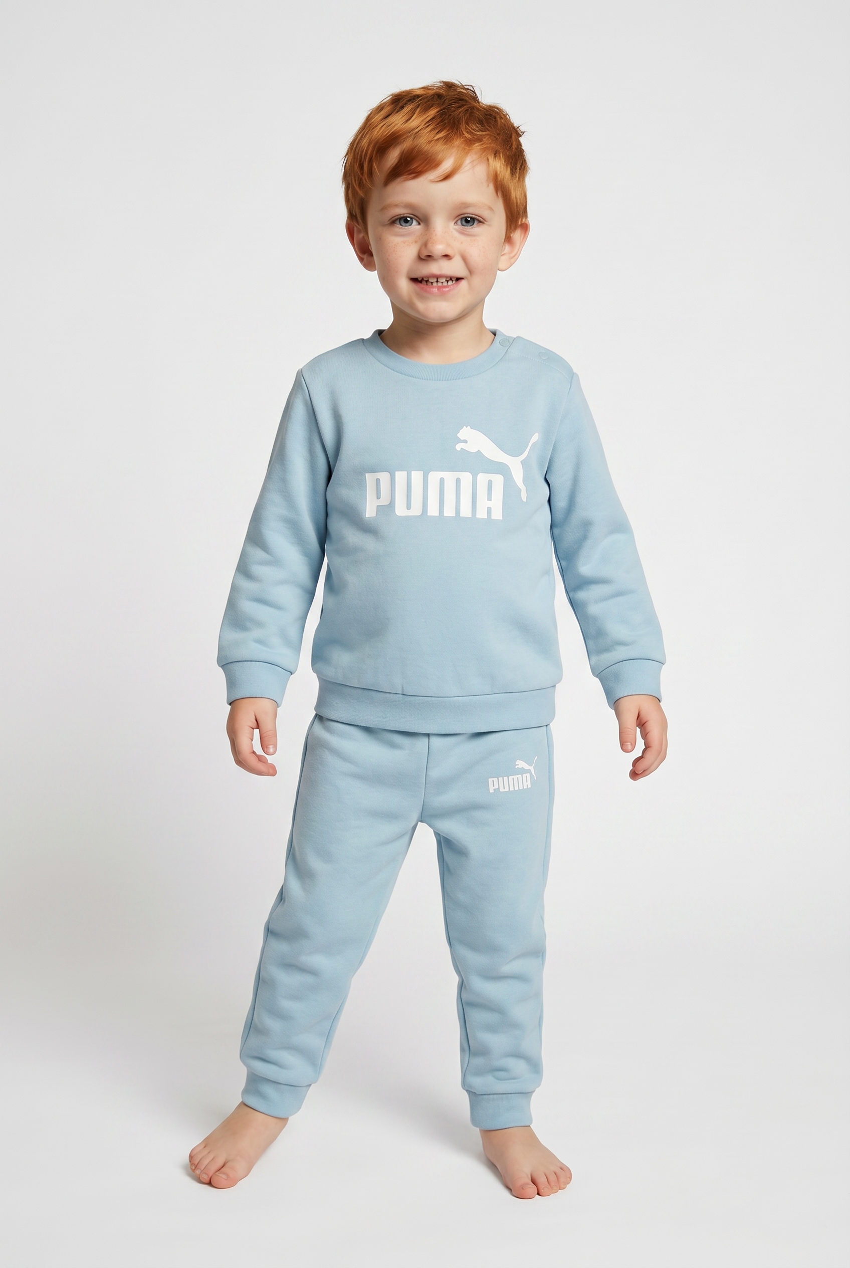 PUMA Trainingsanzug »MINICATS ESS CREW SET FL INF« 2 tlg. aus kuscheligem Fleecestoff