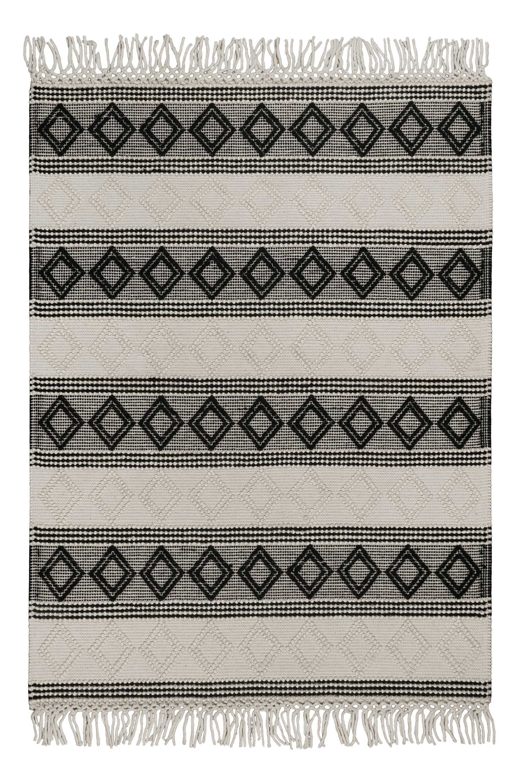 Image of Esprit Teppich "Cara" rechteckig 8 mm Höhe Wollteppich, Raute, kurzflor, handgewebt, Skandi, geometrisch, natur