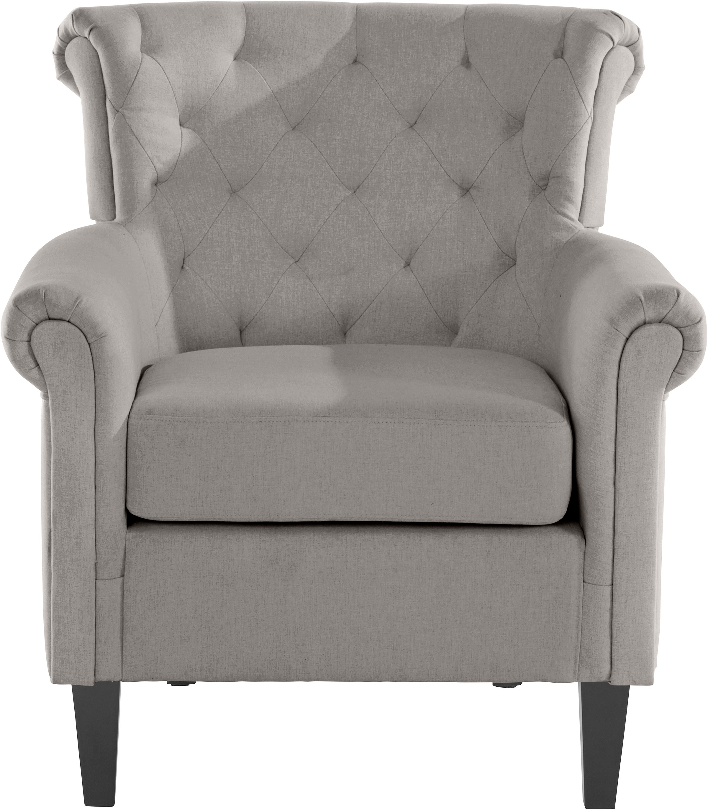 Image of Timbers TV-Sessel »Laugna«, (1 St.), mit lose Sitzkissen, Sitz und Rücken gepolstert, mit schwarzes Gestell aus Massivholz, in verschiedenen Farbvarianten enthältlich, Sitzhöhe 50 cm bei Ackermann Versand Schweiz