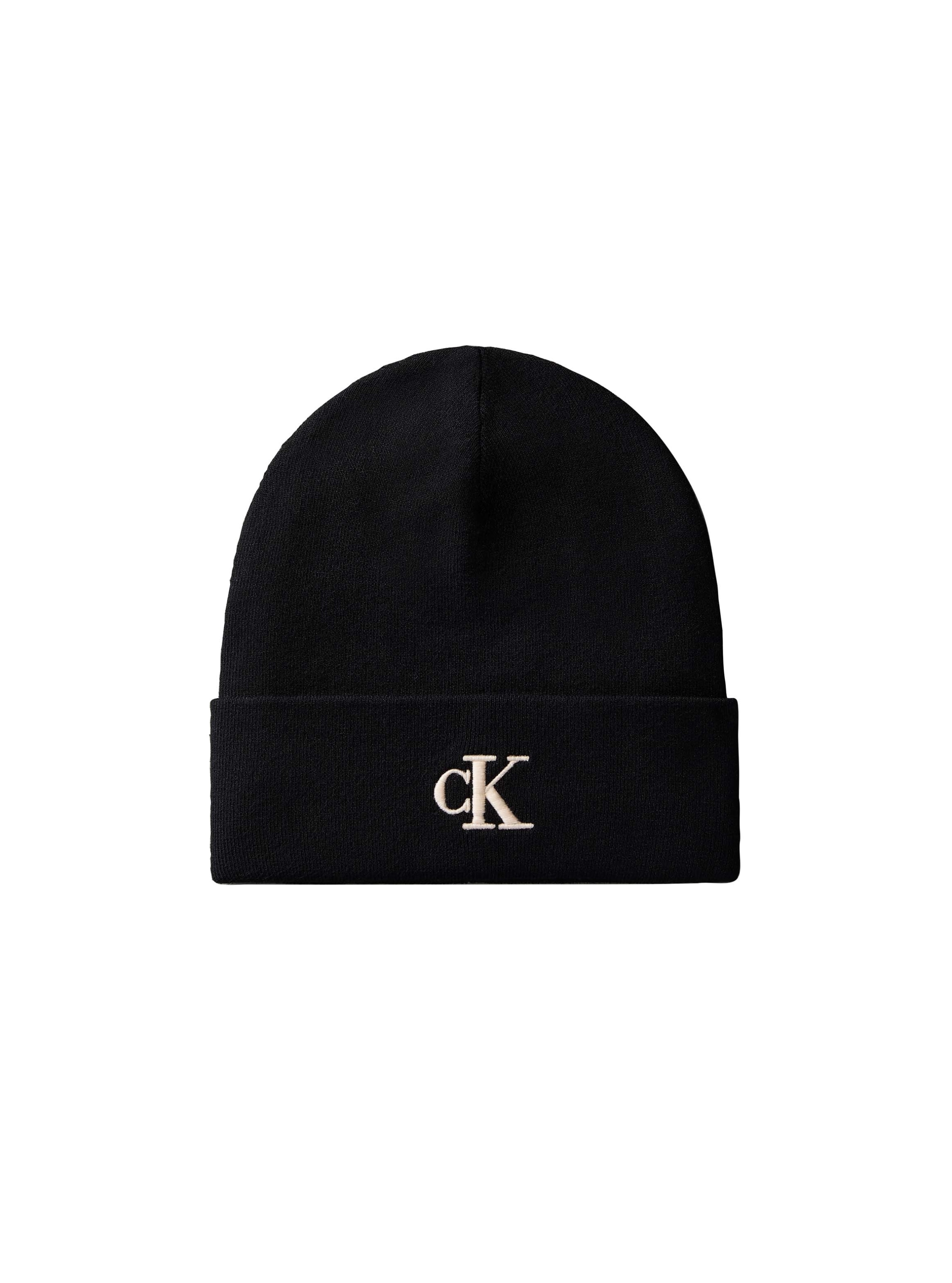 Calvin Klein Bonnet »CK FINE RIB BEANIE« coupe régulière avec logo de la marque