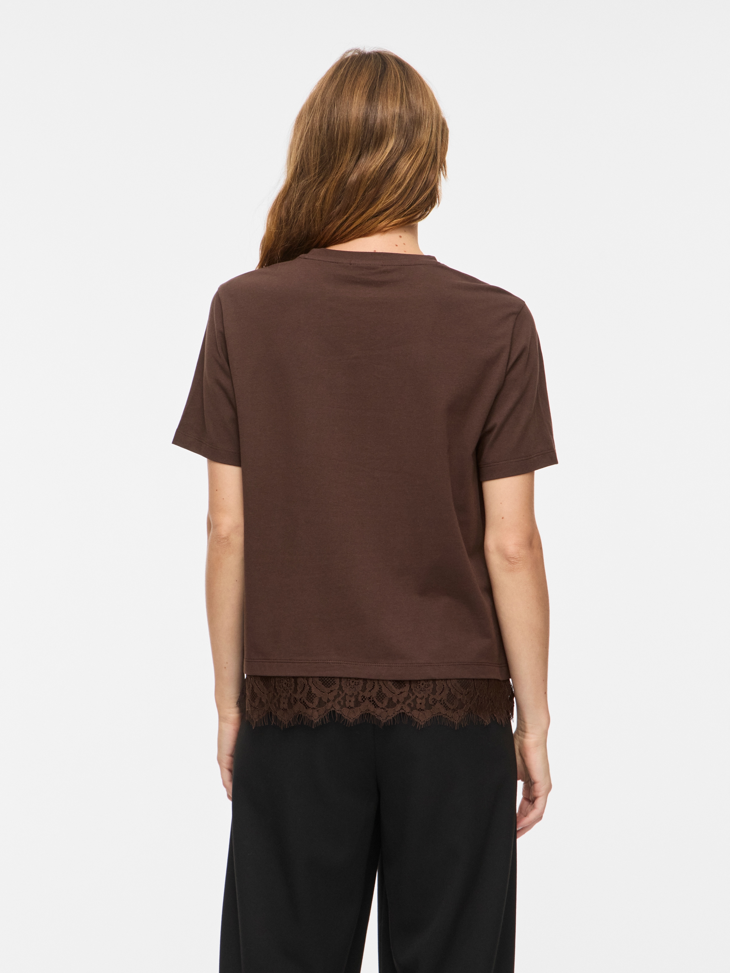 Vila Chemise en dentelle »VINORA S/S LACE T-SHIRT - NOOS« mélange de coton, coupe régulière, avec dentelle