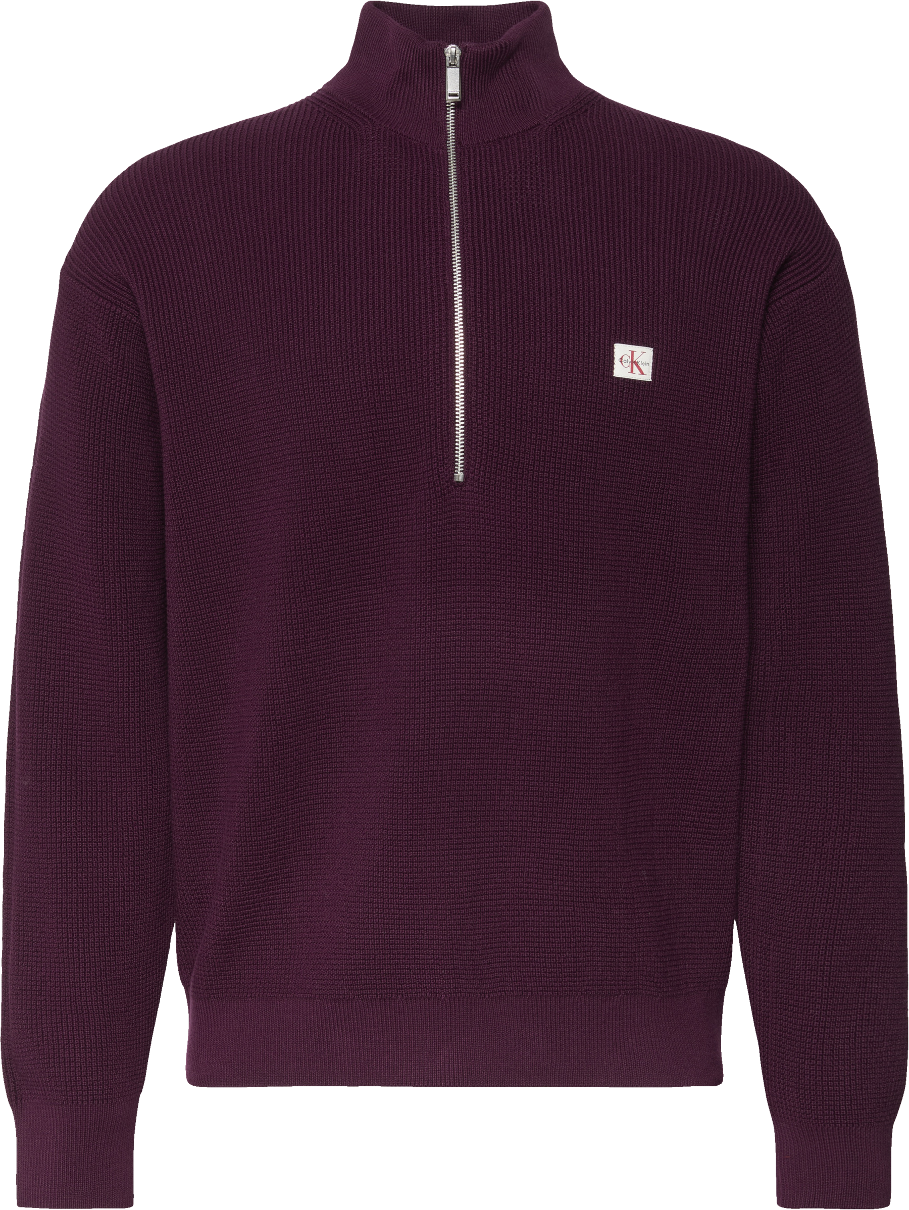 Calvin Klein Jeans Strickpullover Troyerkragen mit Reissverschluss, Regular Fit