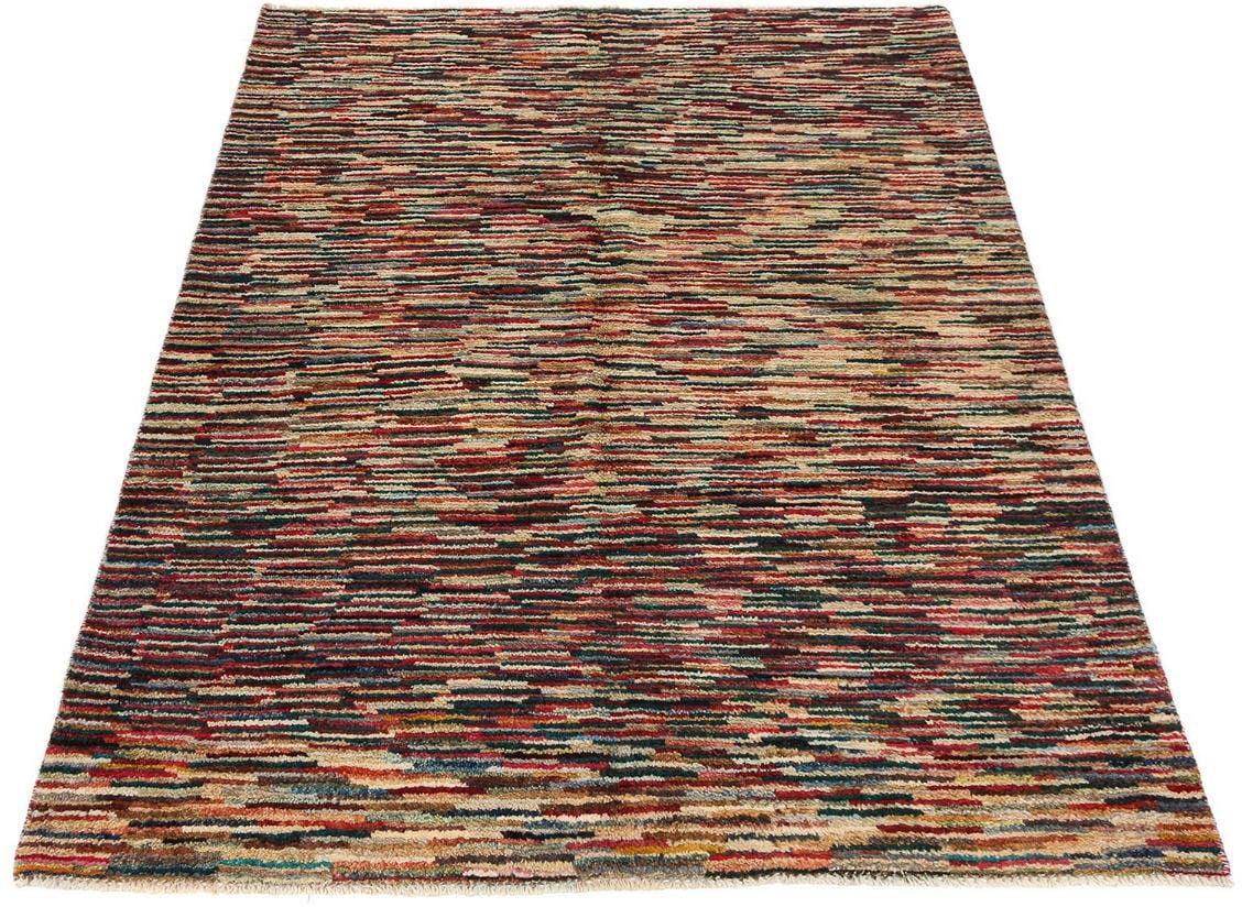 Wollteppich »Streifen Multicolore 173 x 132 cm«, rechteckig, Handgeknüpft