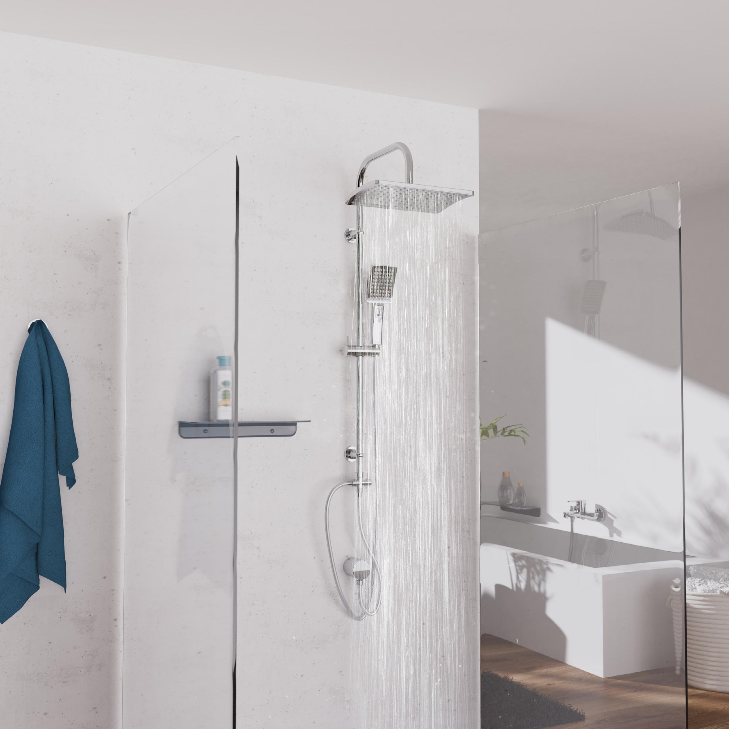 Schütte Brausegarnitur "Mallorca" Duschsystem mit Kopfbrause und Handbrause