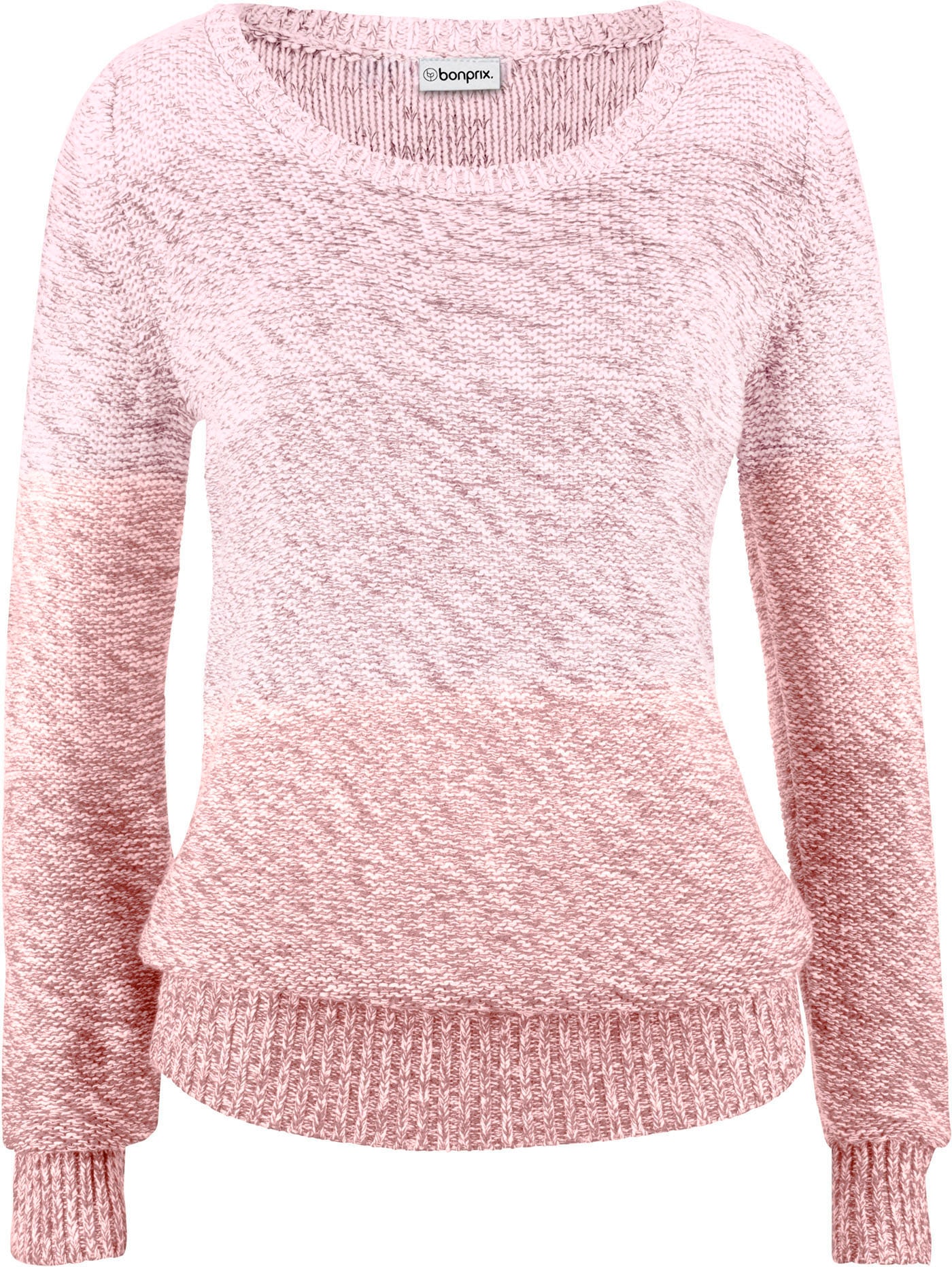 bonprix Pull en tricot aus Baumwolle und Polyacryl, mit Rundhalsausschnitt