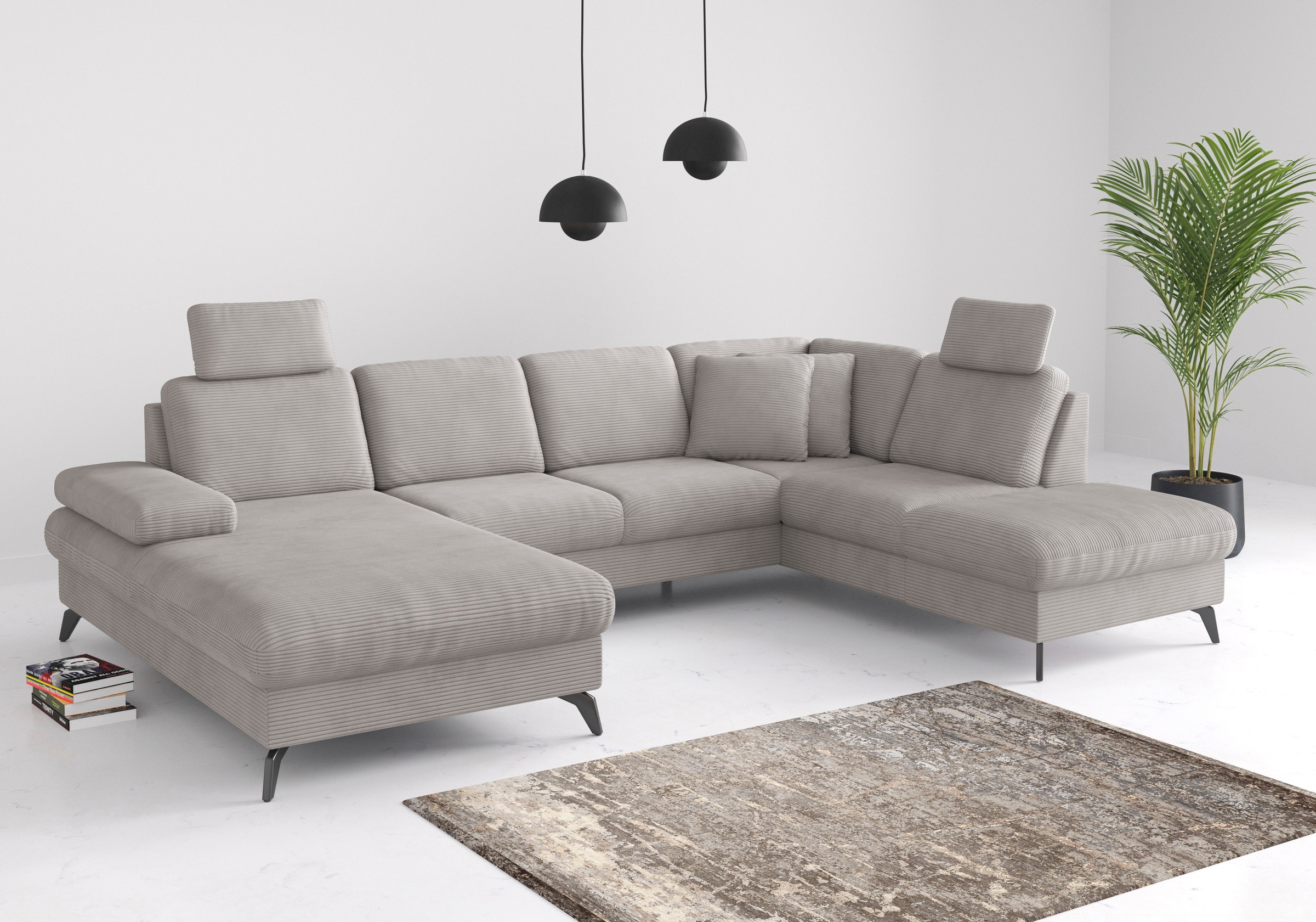 sit&more Wohnlandschaft »Morris Jubi U-Form«, inkl. Armteilfunktion und 1 Zierkissen, wahlweise mit Bettfunktion