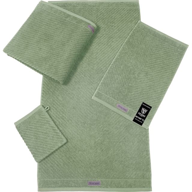 ROSS Handtuch »Smart«, (2 St.), Uni-Rippe mit Velourslabel jetzt kaufen