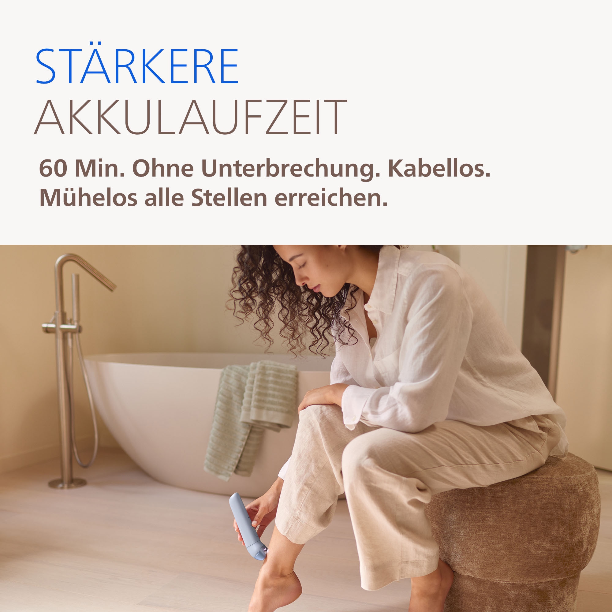 Philips Épilateur »Series 8000 BRE708/00« 2 cuis Aufsätze nass und trocken verwendbar, mit 2 Geschwindigkeitsstufen