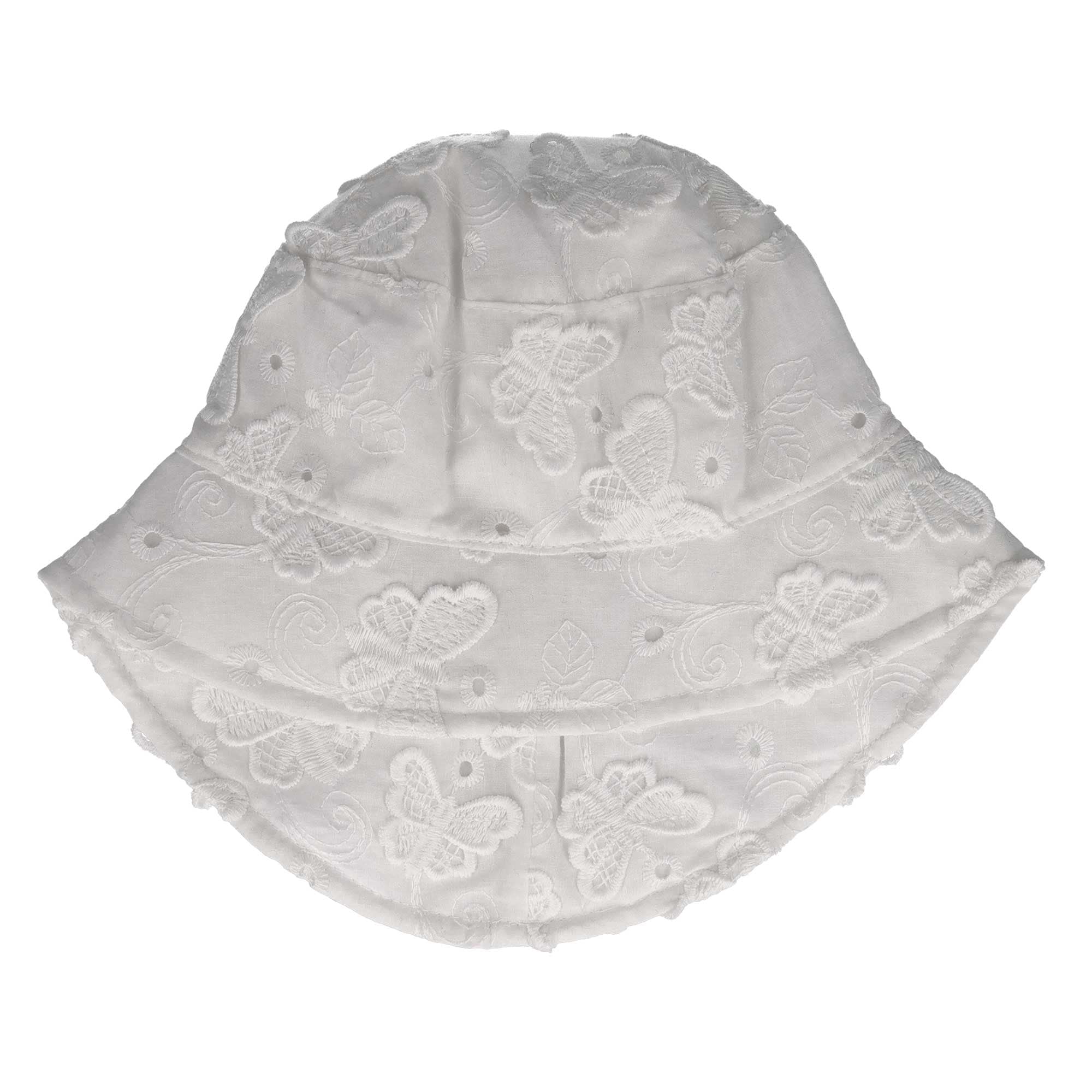 MAXIMO Sonnenhut 1 Stk. Fischerhut, Weiss, Schmetterlingsmotiv