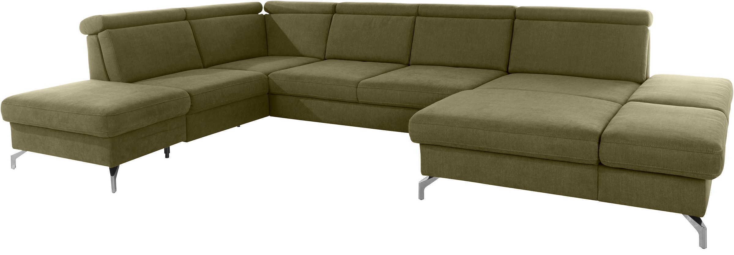 sit&more Wohnlandschaft »Brisbane U-Form«, Fusshöhe 12 cm, inklusive Sitztiefen-, Armteil- und Kopfteilverstellung