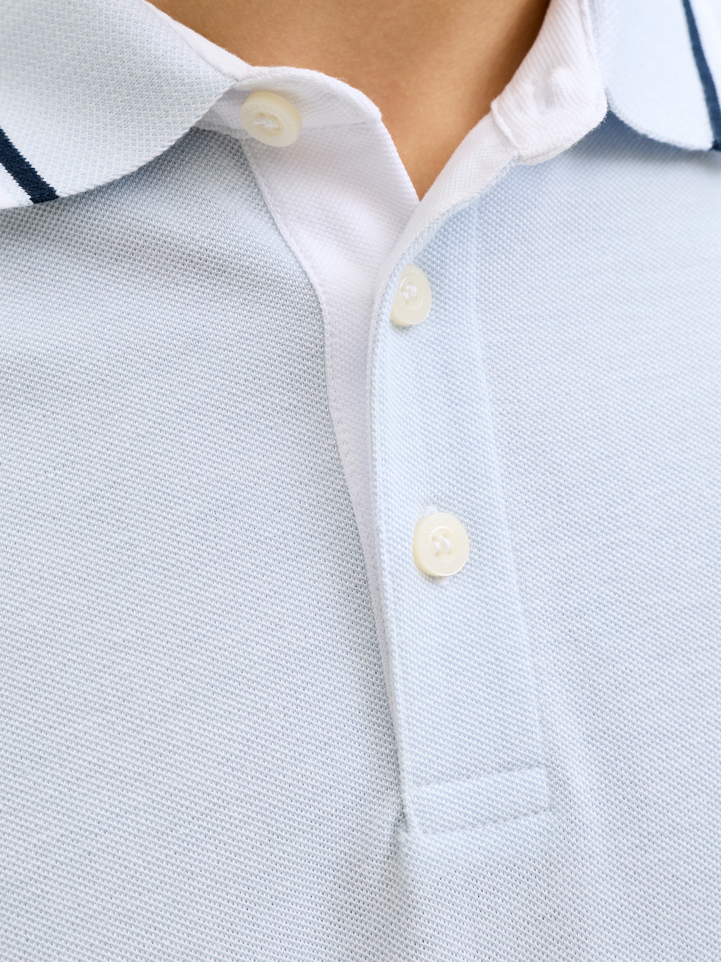 Jack & Jones Polo »JJEPAULOS im Doppelpack mit Logostickerei und Komfort« Paquet, pack de 2, 2 pièces uni avec insert de couleur, à la mode, slim, coton, col polo