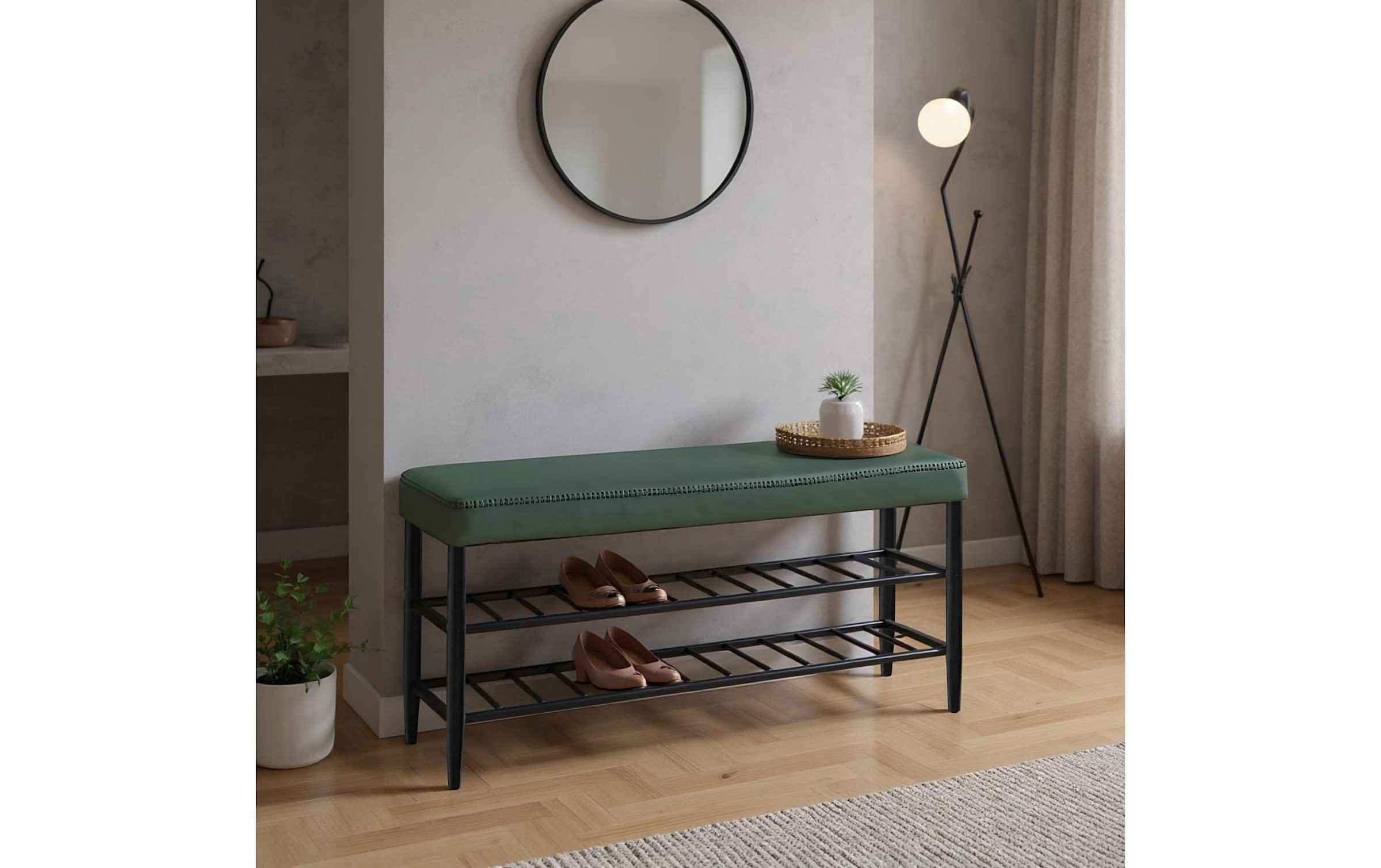 relaxdays Banc à chaussures »mit zwei Ablagen 100 x 50 cm«