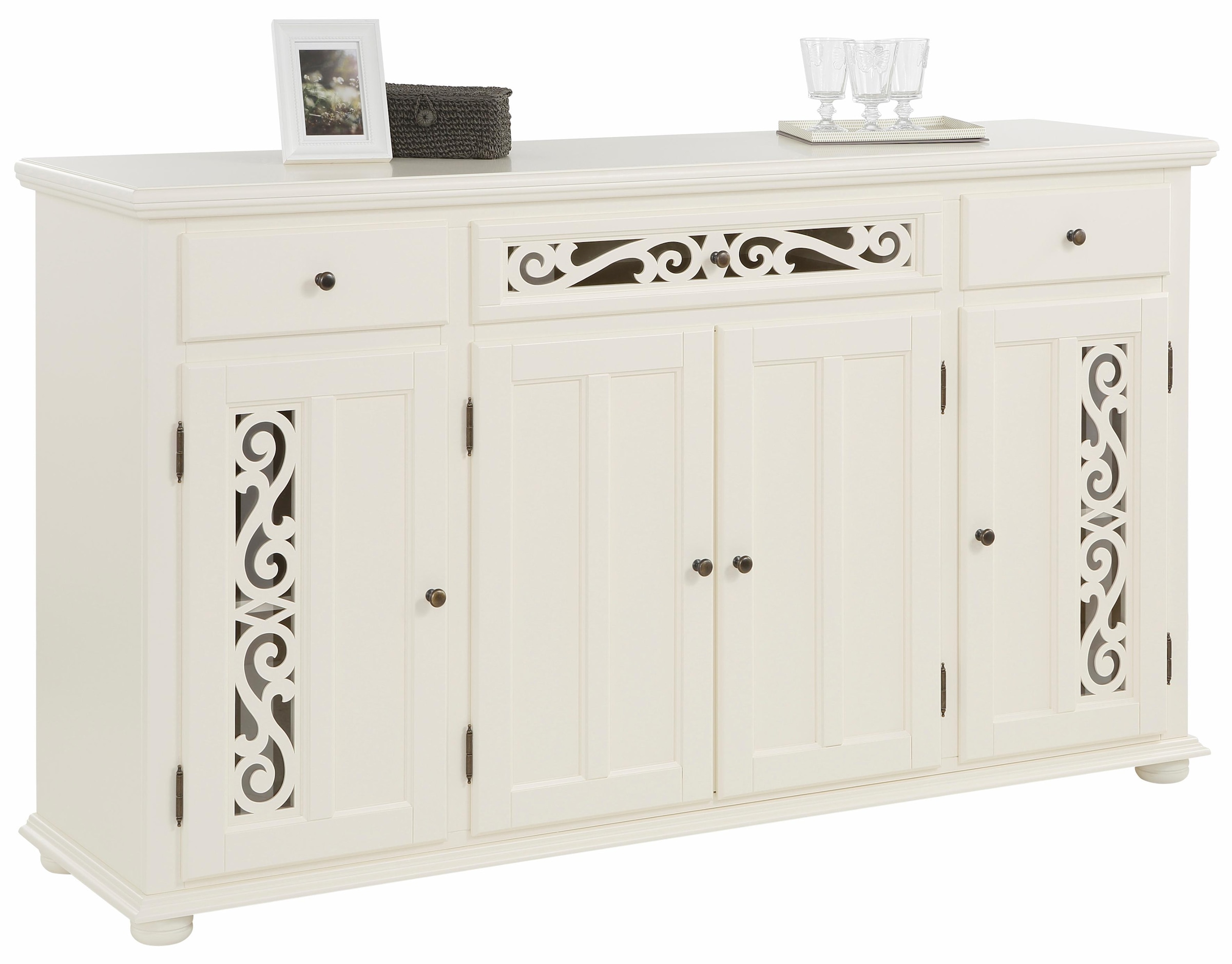 Home affaire Sideboard »Arabeske«, Kommode mit dekorativen Fräsungen, Breite 171cm