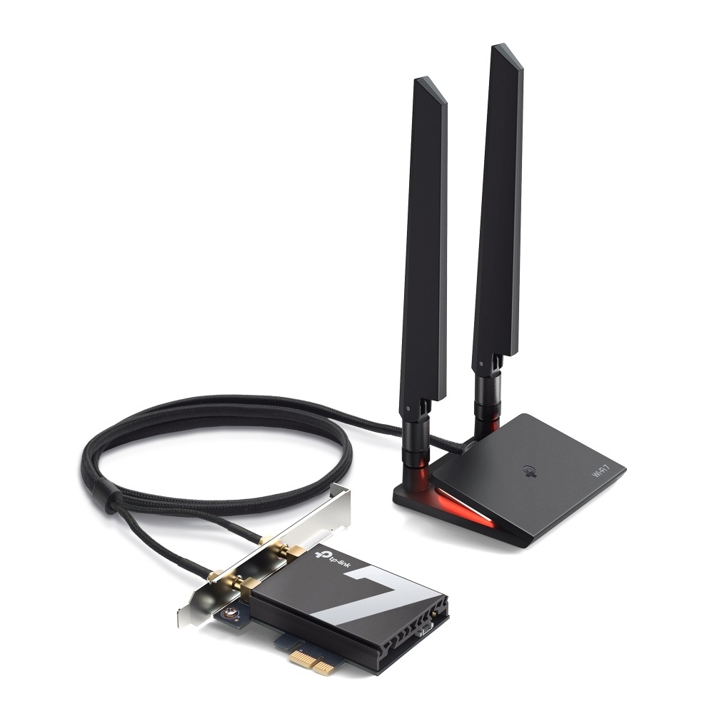 TP-Link WLAN-Modul »Archer TBE550E BE9300 Tri-Band Wi-Fi 7 BT PCI Adapter«, (5760 Mbit/s 6 GHz), 5760 Mbit/s, BT 5.4, 2.4 / 5 / 6 GHz, magnetischer Antennenfuss