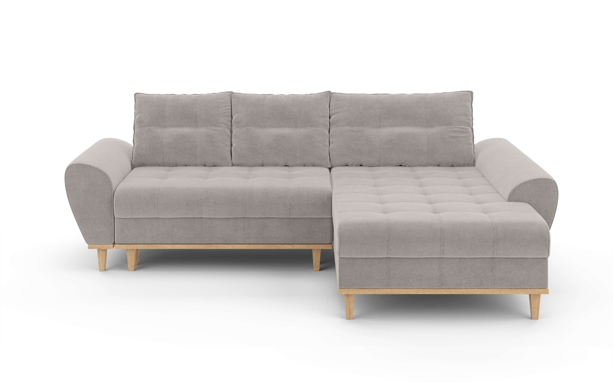 Home affaire Ecksofa »Ahrdorf mit Bettfunktion und Bettkasten, Masse: B/H/T 268/86/175 cm« L-Form mit 3 Rückenkissen  und moderne gerundete Armlehnen