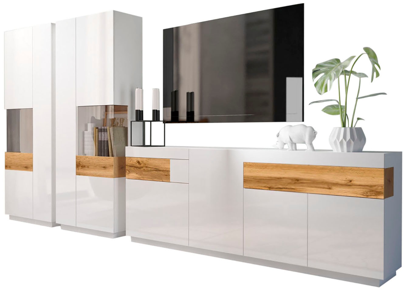 Image of GOODproduct Wohnwand "SILKE" Set, 3 Stk. tlg.