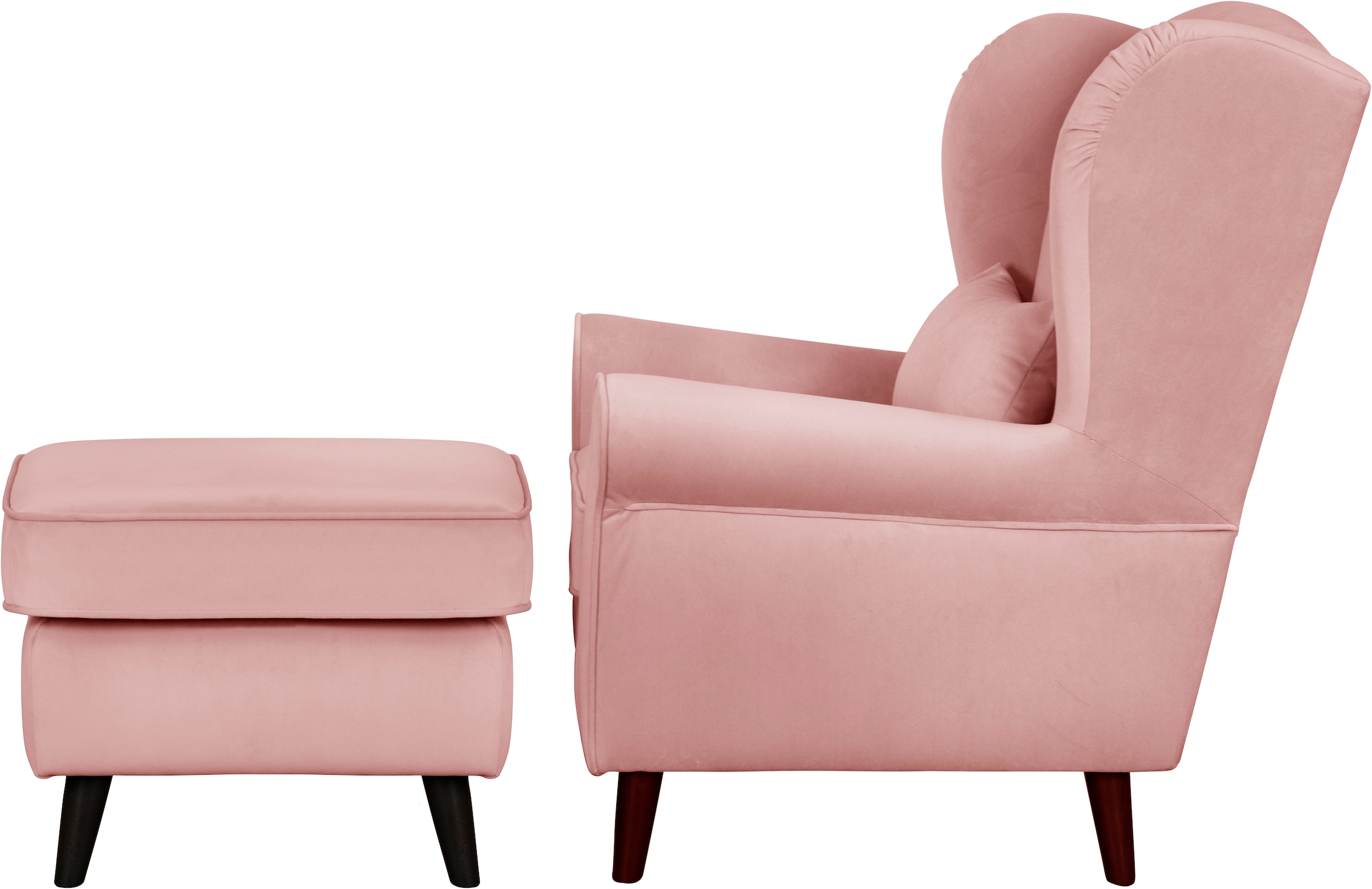 Home affaire Sessel »Ohrensessel CHISTELLE, wahlweise mit Polsterhocker«, mit Wellenunterfederung, Masse: B/T/H: 81/87/99 cm