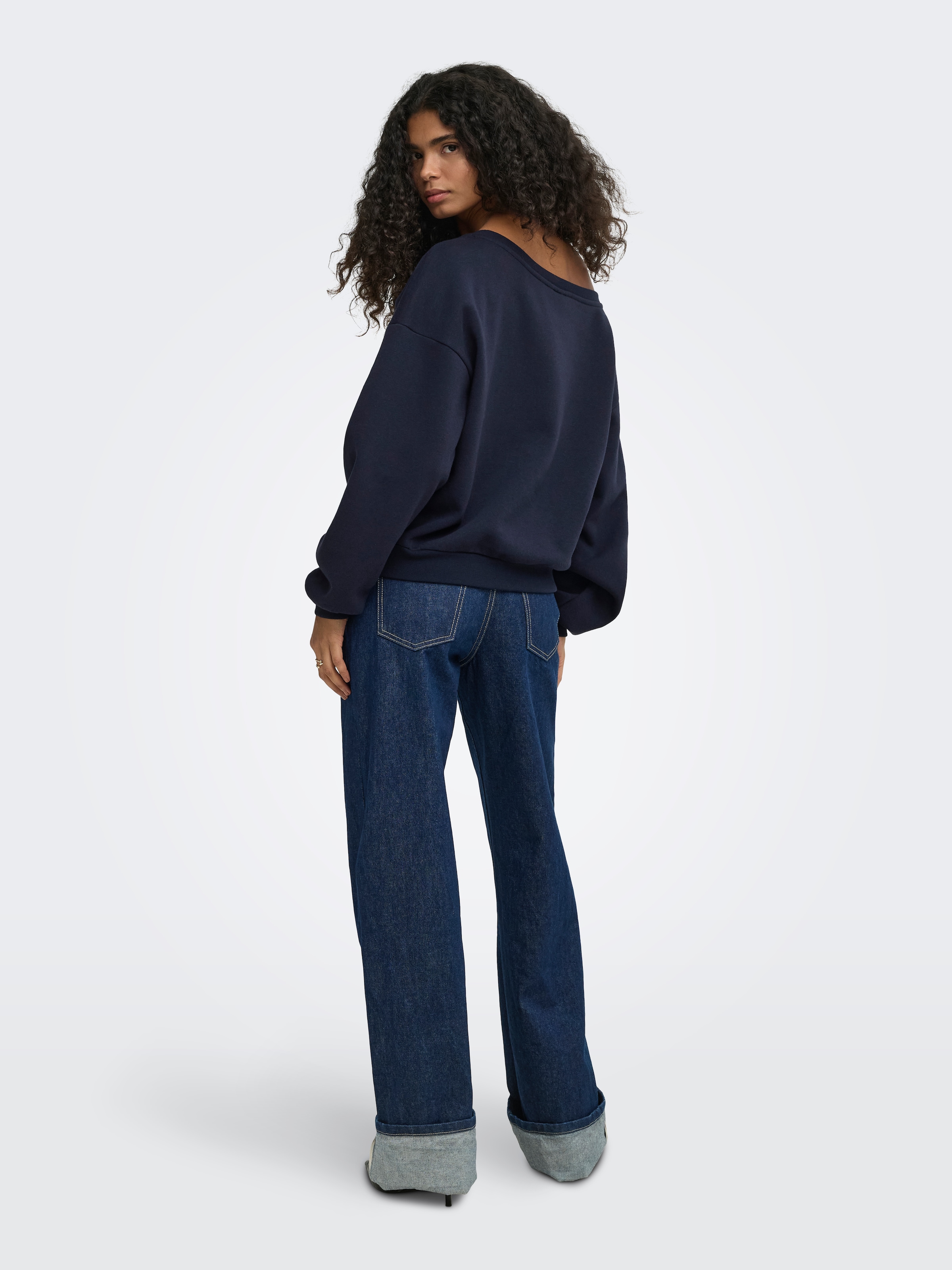 ONLY Sweatshirt »ONLRHINA L/S ONE SHOULDER NOOS SWT«, Baumwollmischung, oversize
