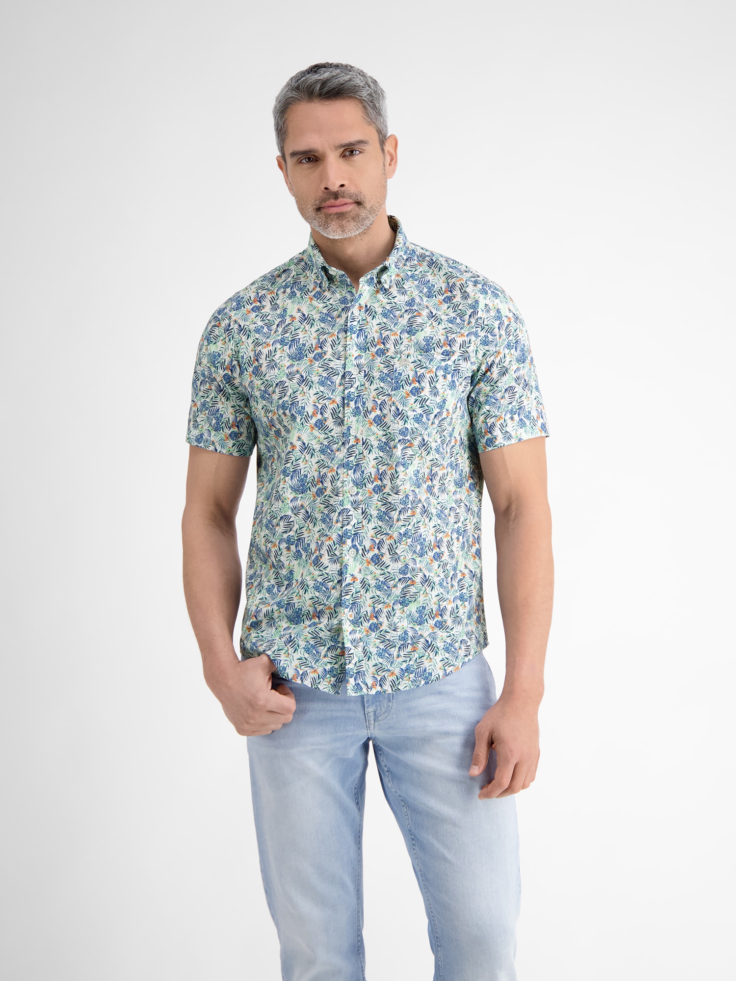 Image of LERROS Kurzarmhemd "Herren Sommerhemd, floral bedruckt"