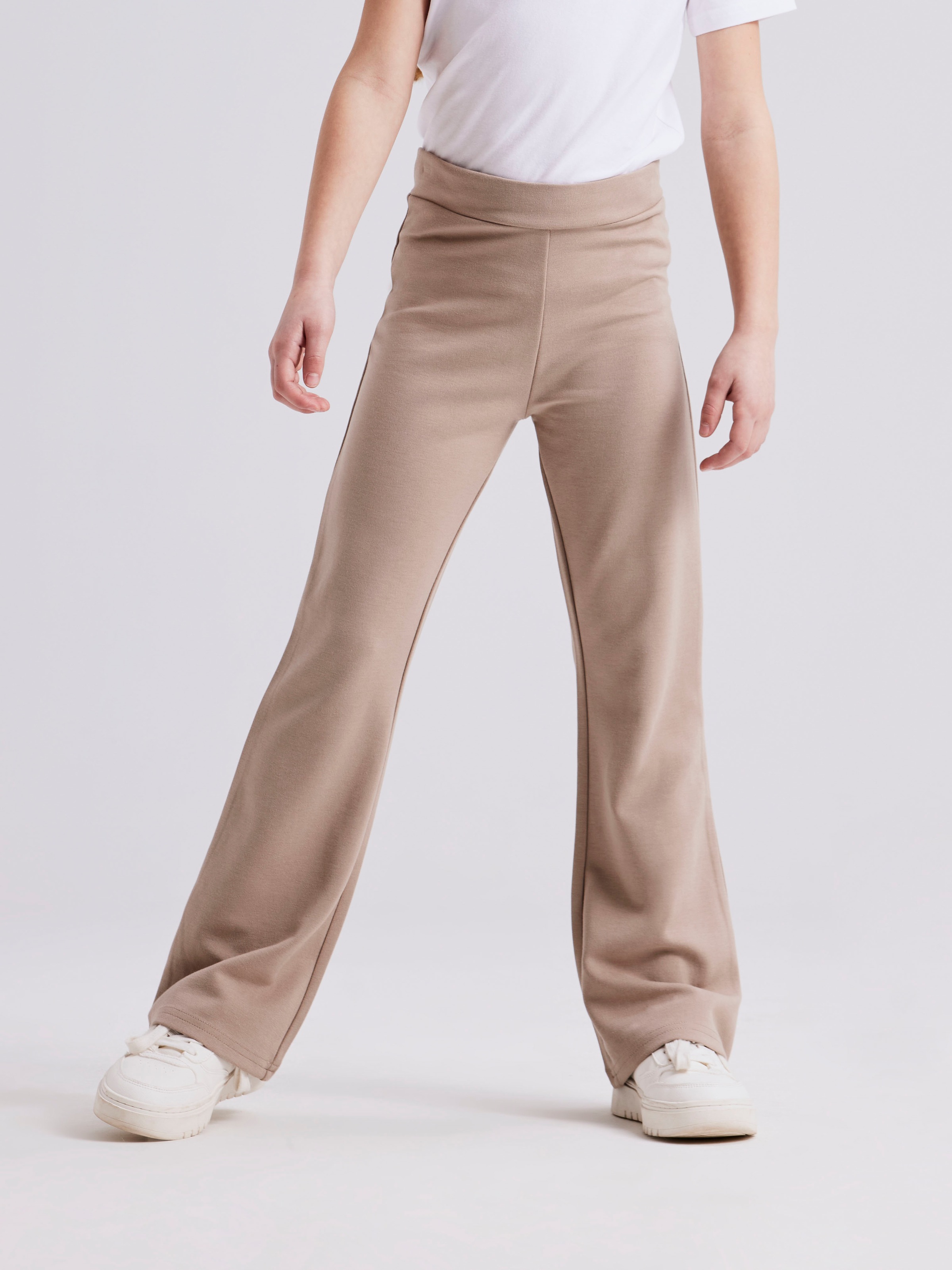 Name It Pantalon en jersey »NKFFRIKKALI für Mädchen mit ausgestelltem Bein und Viskose«  uni, casual, évasé, mélange viscose, sans col