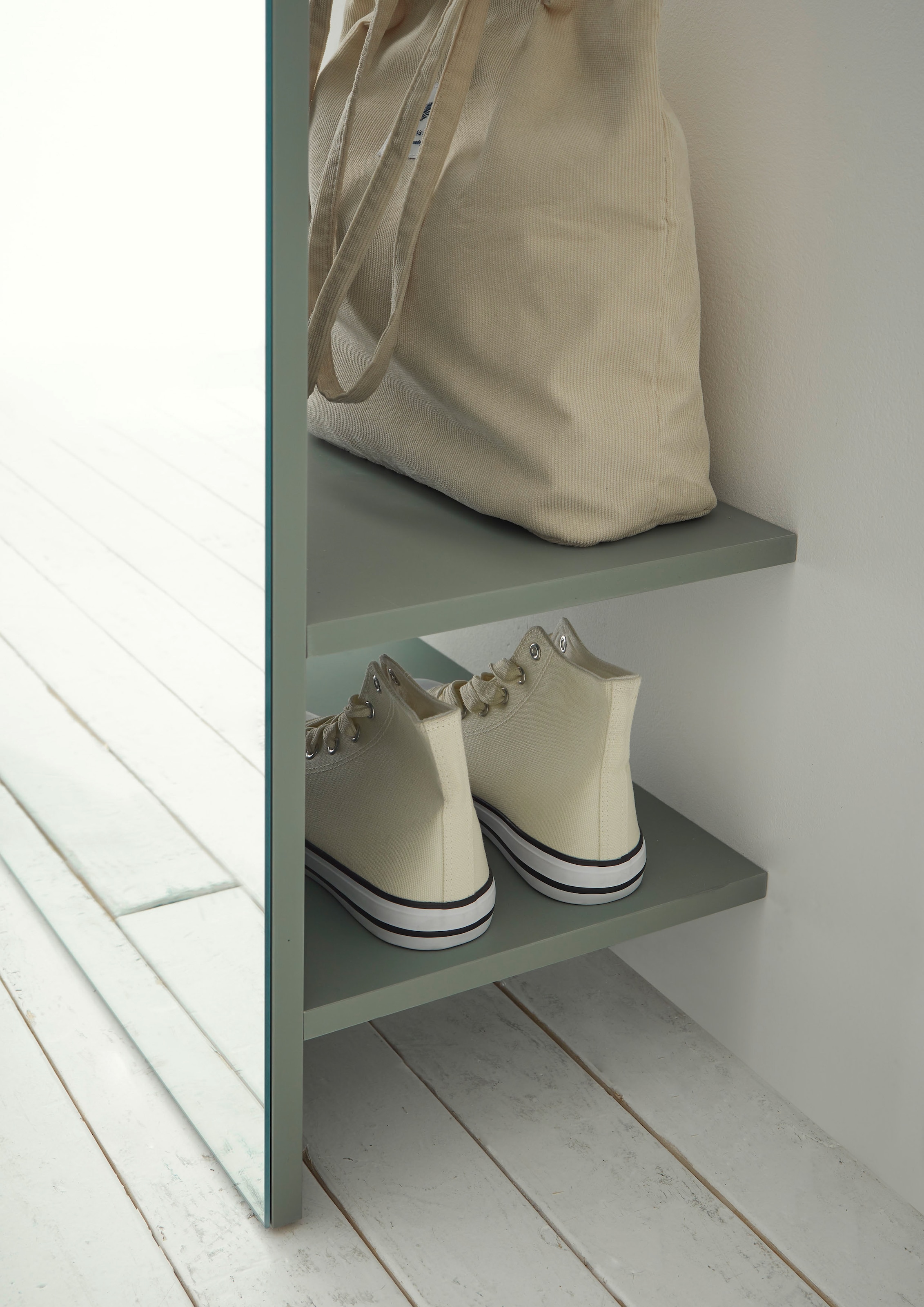 Home affaire Garderobenschrank »GiRON/CiTY, Schrank mit Spiegelfront, moderner Kleiderschrank« mit Kleiderstange, modernes Design, beidseitig geöffnet, 50 cm breit