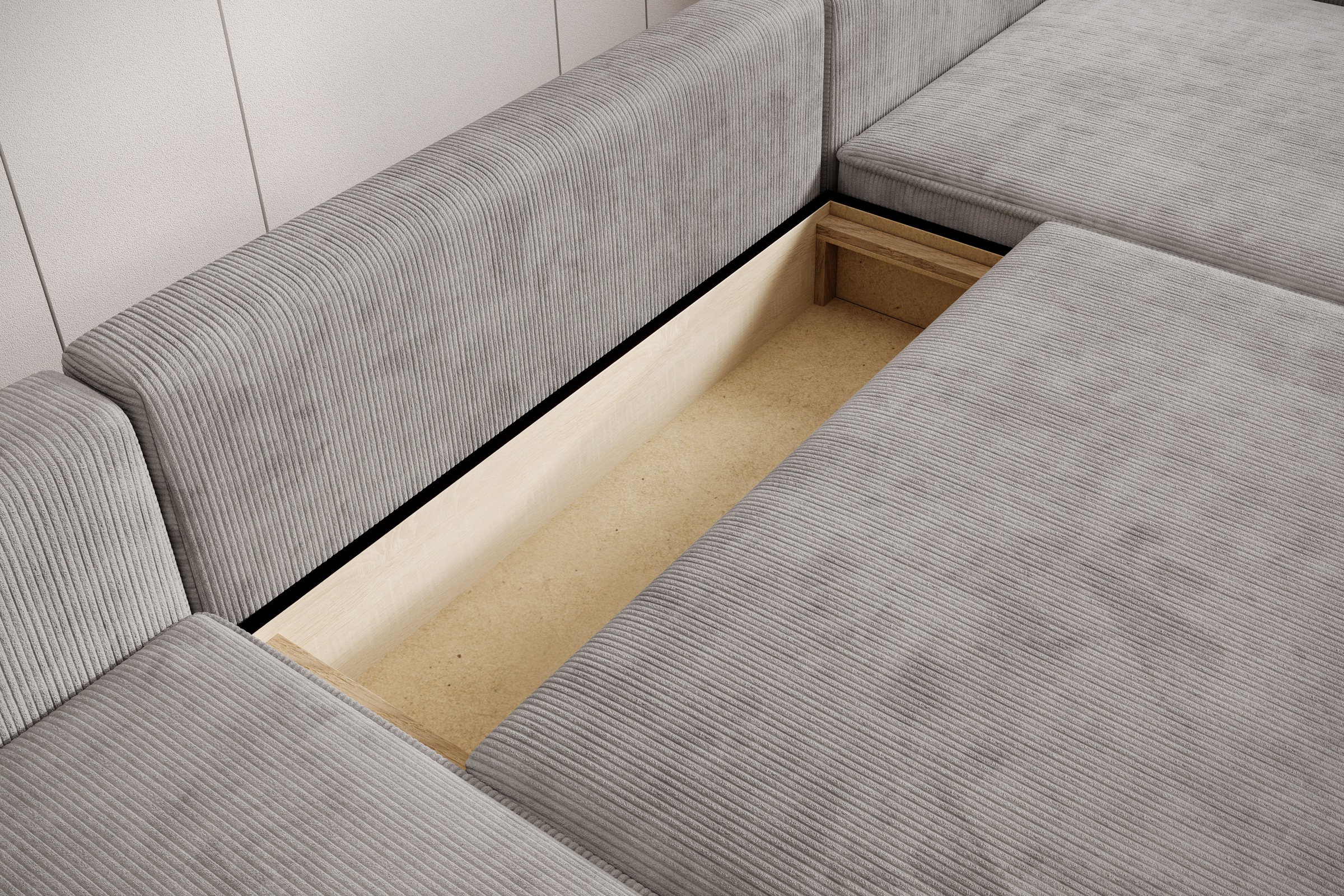 TRENDMANUFAKTUR Wohnlandschaft »Challenge, Schlafsofa mit Bettkasten, Couch in U-Form, Breite 333 cm« XXL Sofa mit Bettkasten & Schlaffunktion, auch in trendigem Cordstoff