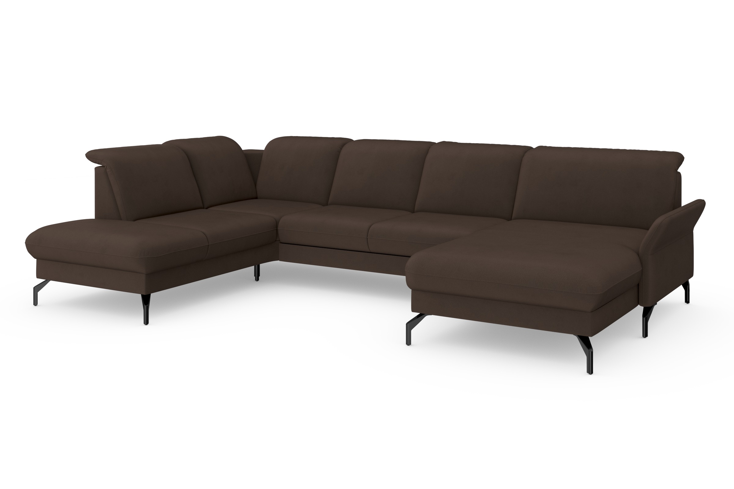 sit&more Wohnlandschaft »Fashion U-Form«, wahlweise mit Kopfteilverstellung, Vorziehsitz, motorisch, Metallfüsse