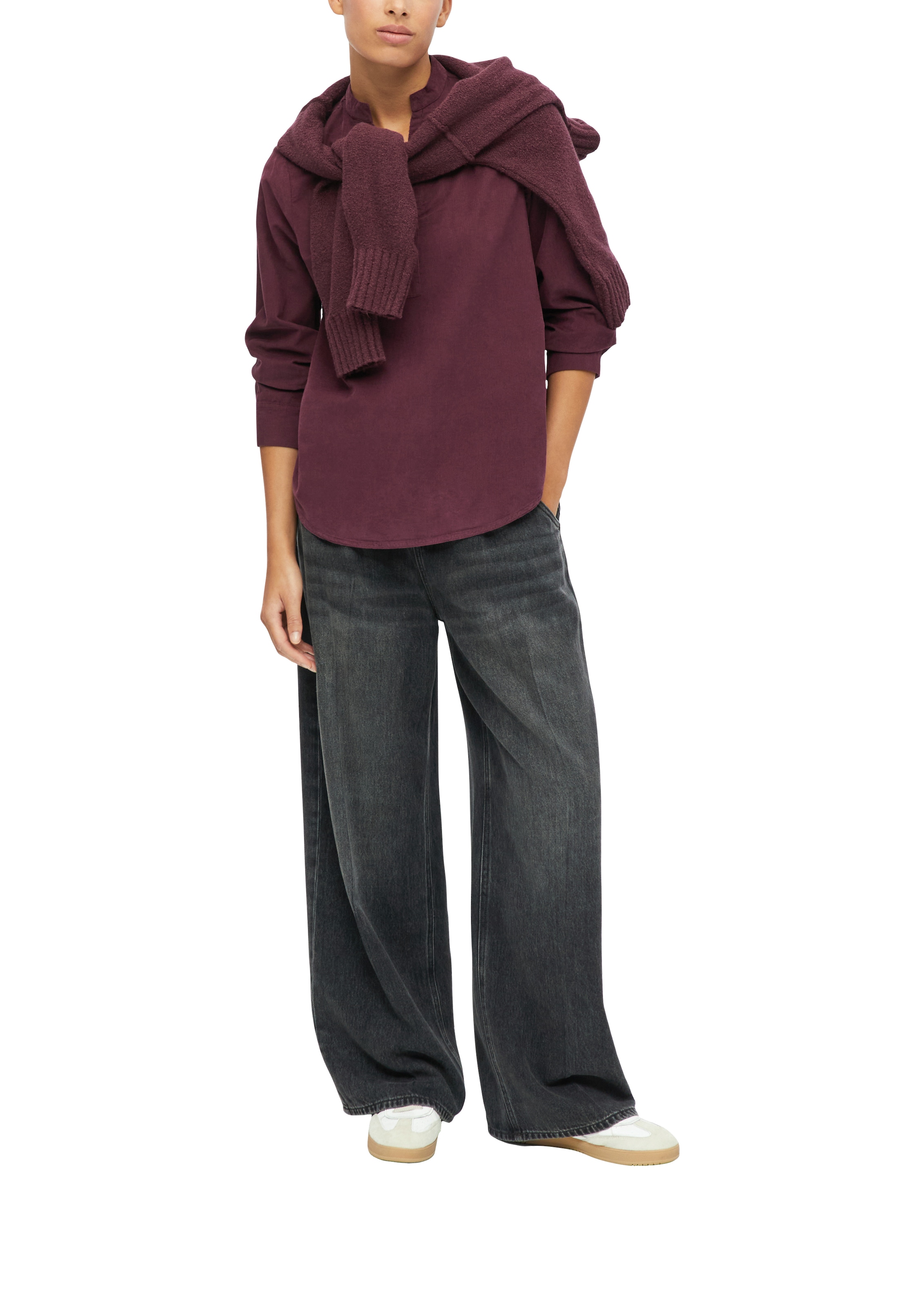 s.Oliver Blouse à manches longues Tunique avec encolure fendue
