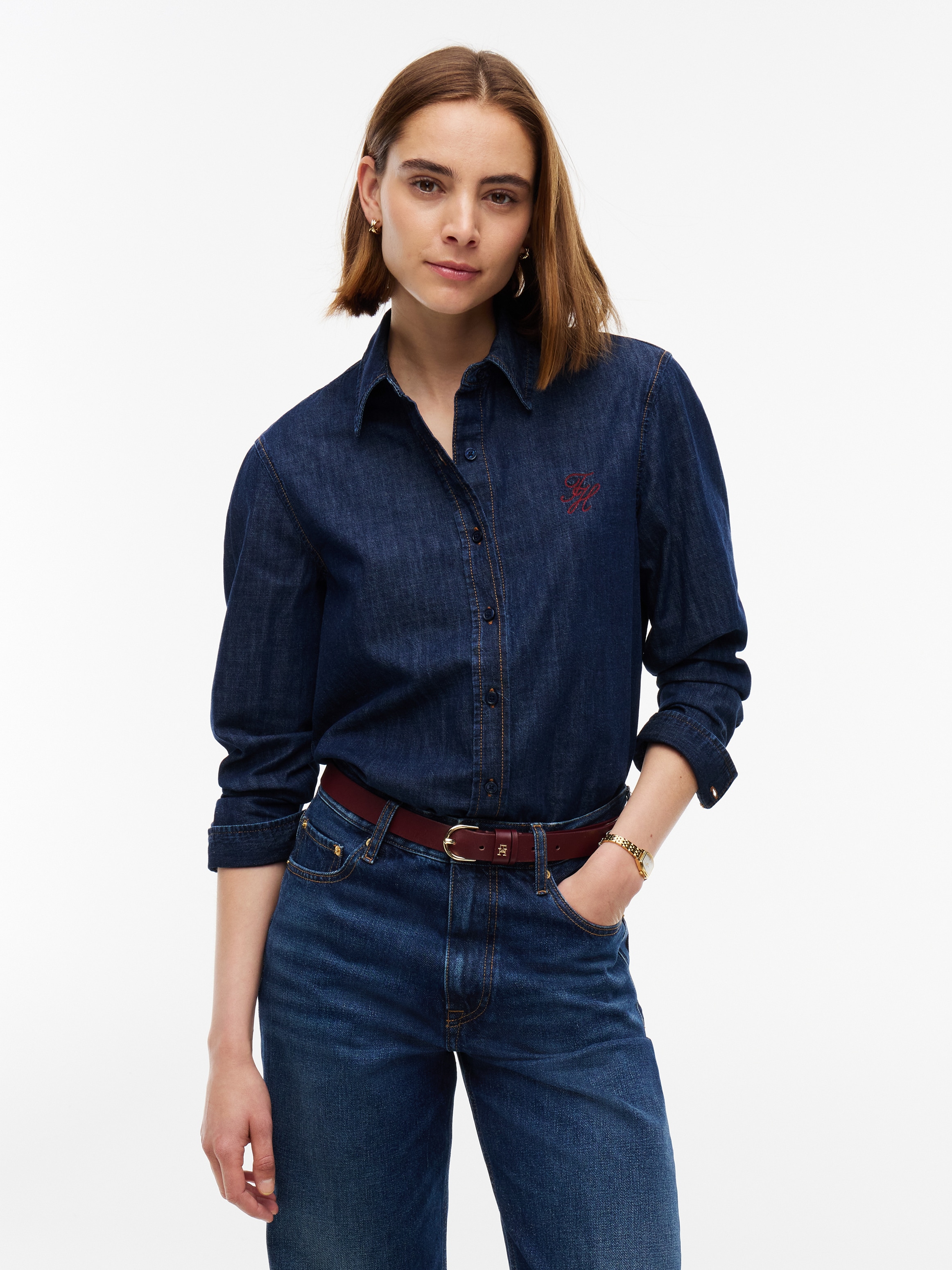 Image of Tommy Hilfiger Jeansbluse "RELAXED SHIRT MYF" Baumwolle, relaxed fit
