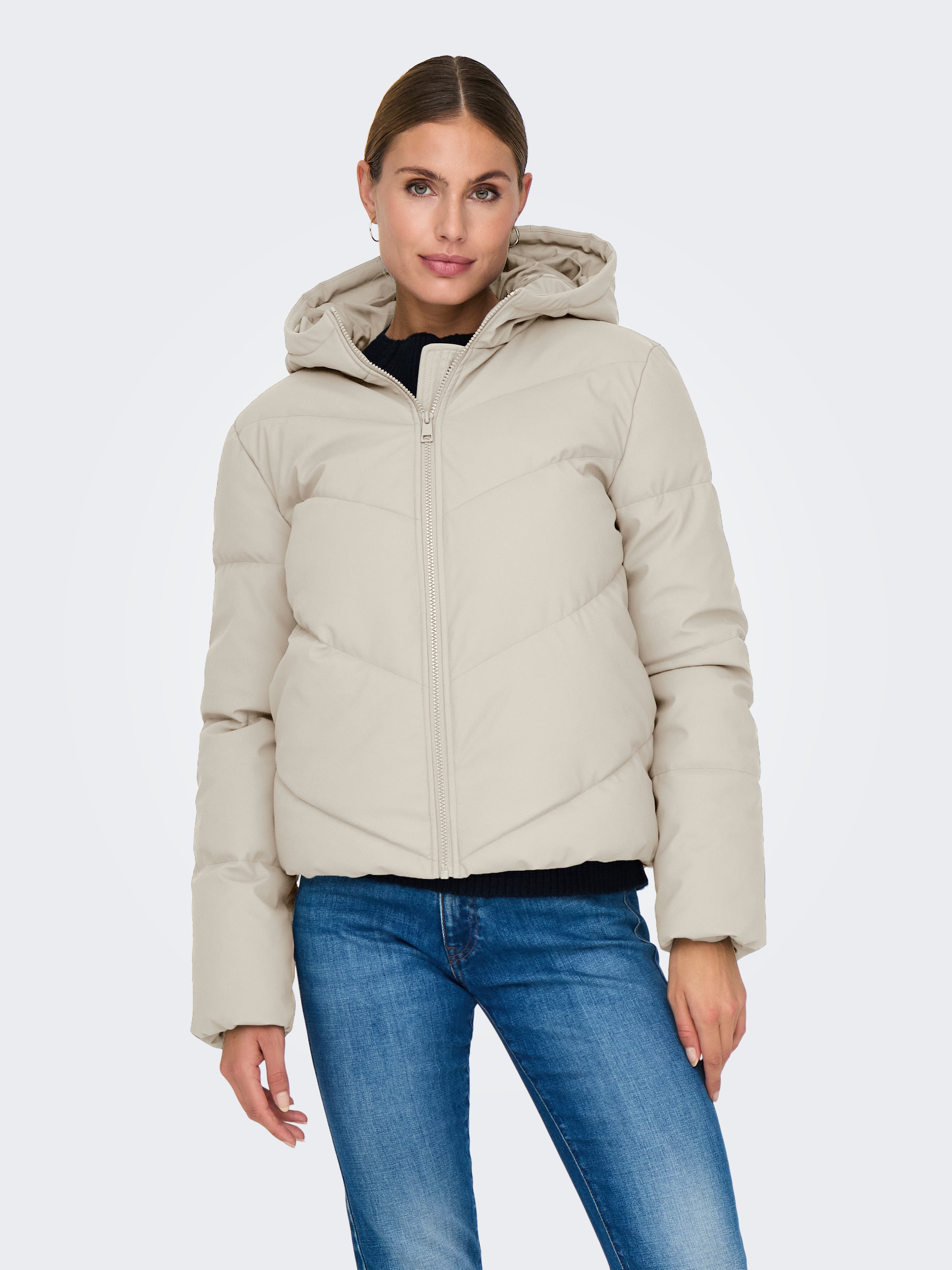 Image of JDY Steppjacke "JDYARNHEM WATER REP SHORT PUFFA OTW NOOS" mit Kapuze