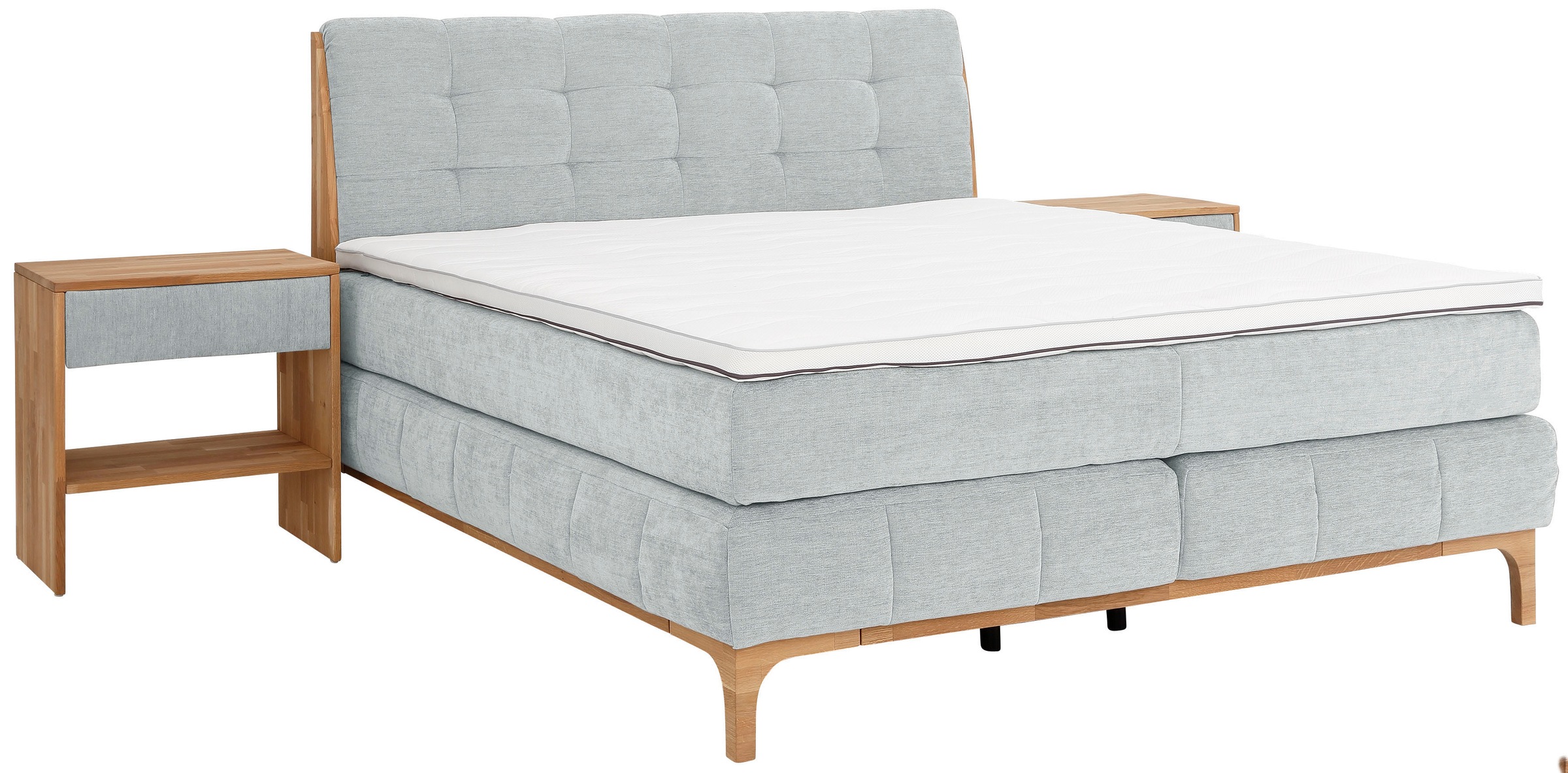 GOODproduct Boxspringbett »Jelle«, (5 St.), zertifizierte, recycelte Bezugsstoffe, verschiedene Ausführungen
