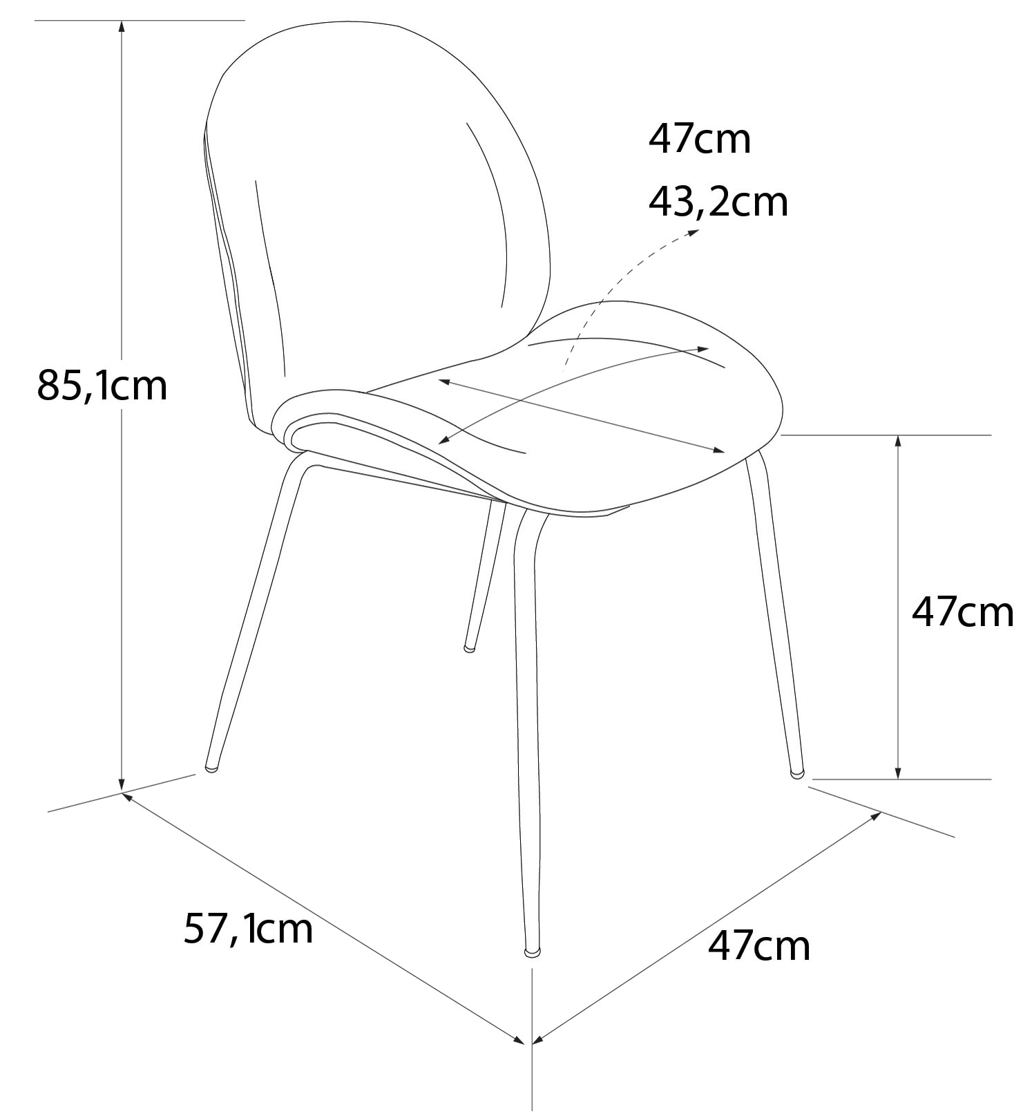 CosmoLiving by Cosmopolitan Esszimmerstuhl »Astor«, 1 St., Veloursstoff, Sitz und Rücken gepolstert, messingfarbenenes Gestell, Sitzhöhe 47 cm