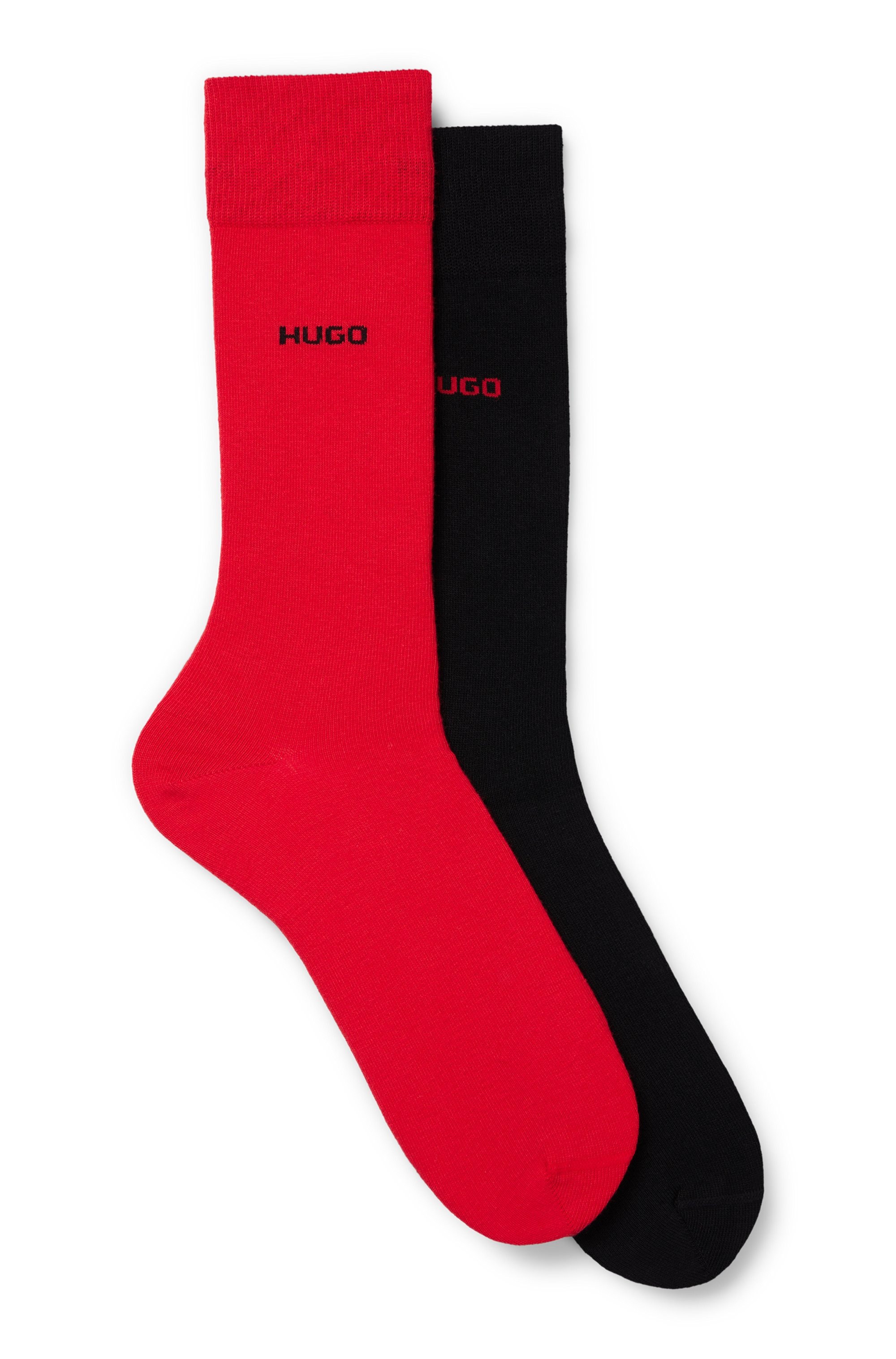Image of HUGO Underwear Businesssocken "2P RS UNI CC" Packung, 2er Pack, 2 Stk. tlg. mit kontrastfarbenem HUGO Logo-Schriftzug