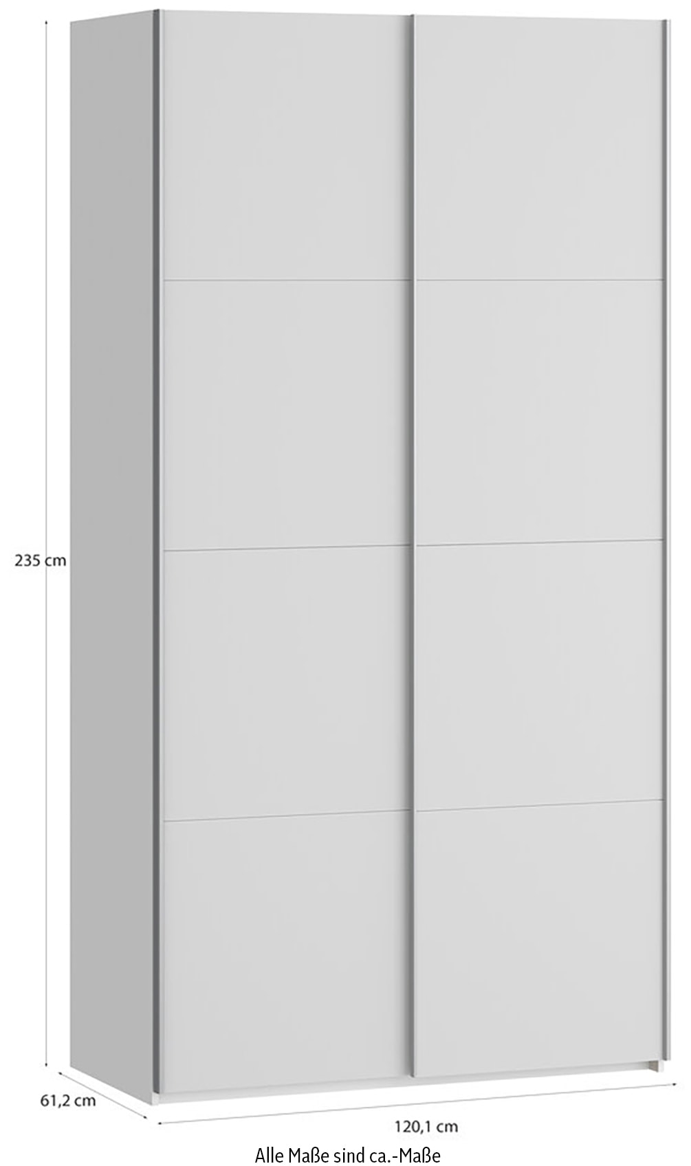 FORTE Schwebetürenschrank »Fittio, Made in Europe, 2 Schiebetüren, modernes Design« Höhe 2,35 mtr, stehende Montage